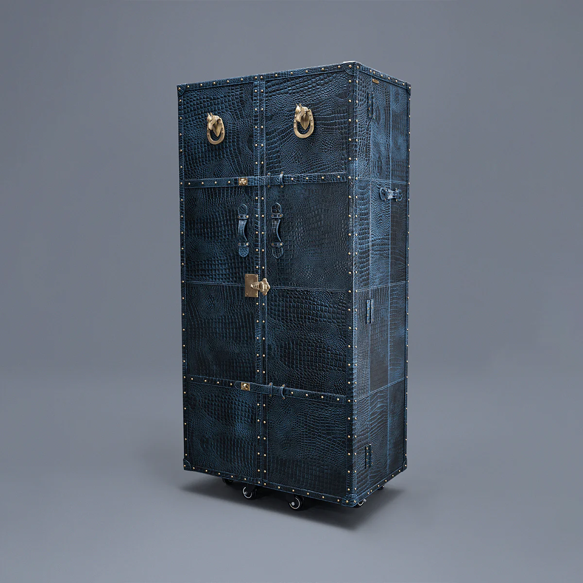 Artemis Croco Tall Leather Bar Blue - Image 3