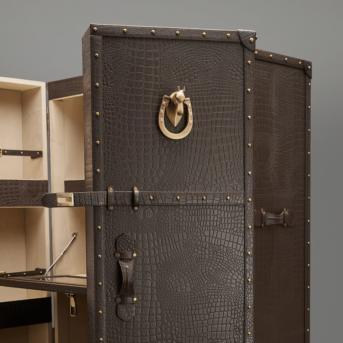 Artemis Croco Tall Leather Bar Brown - Image 4