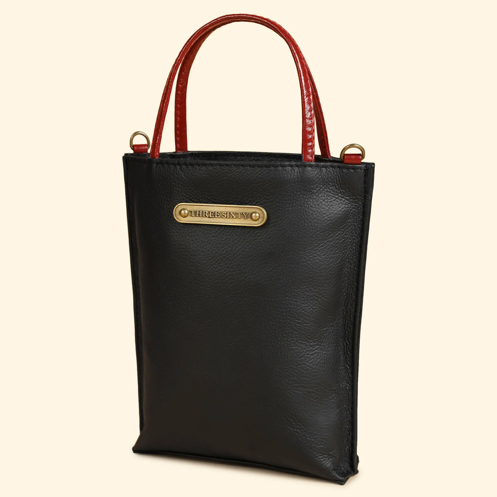 Auna Sling Bag- Genuine Waxy Leather Black - Image 2