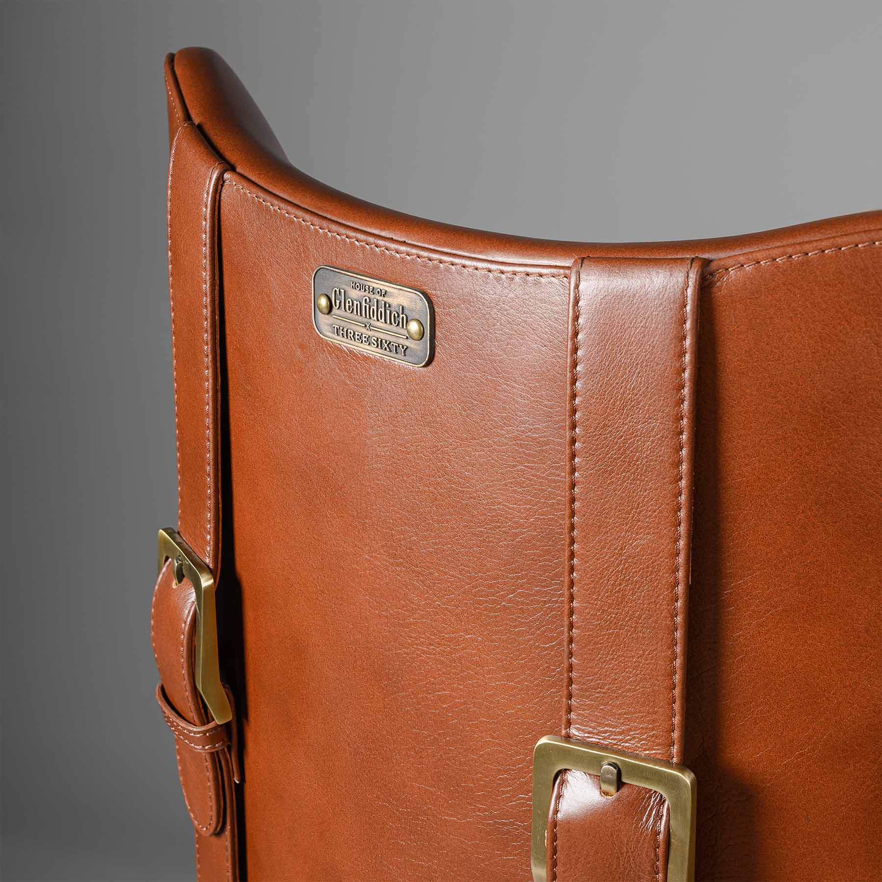 Buckleback Bar Stool Antique legs Cognac - Image 5