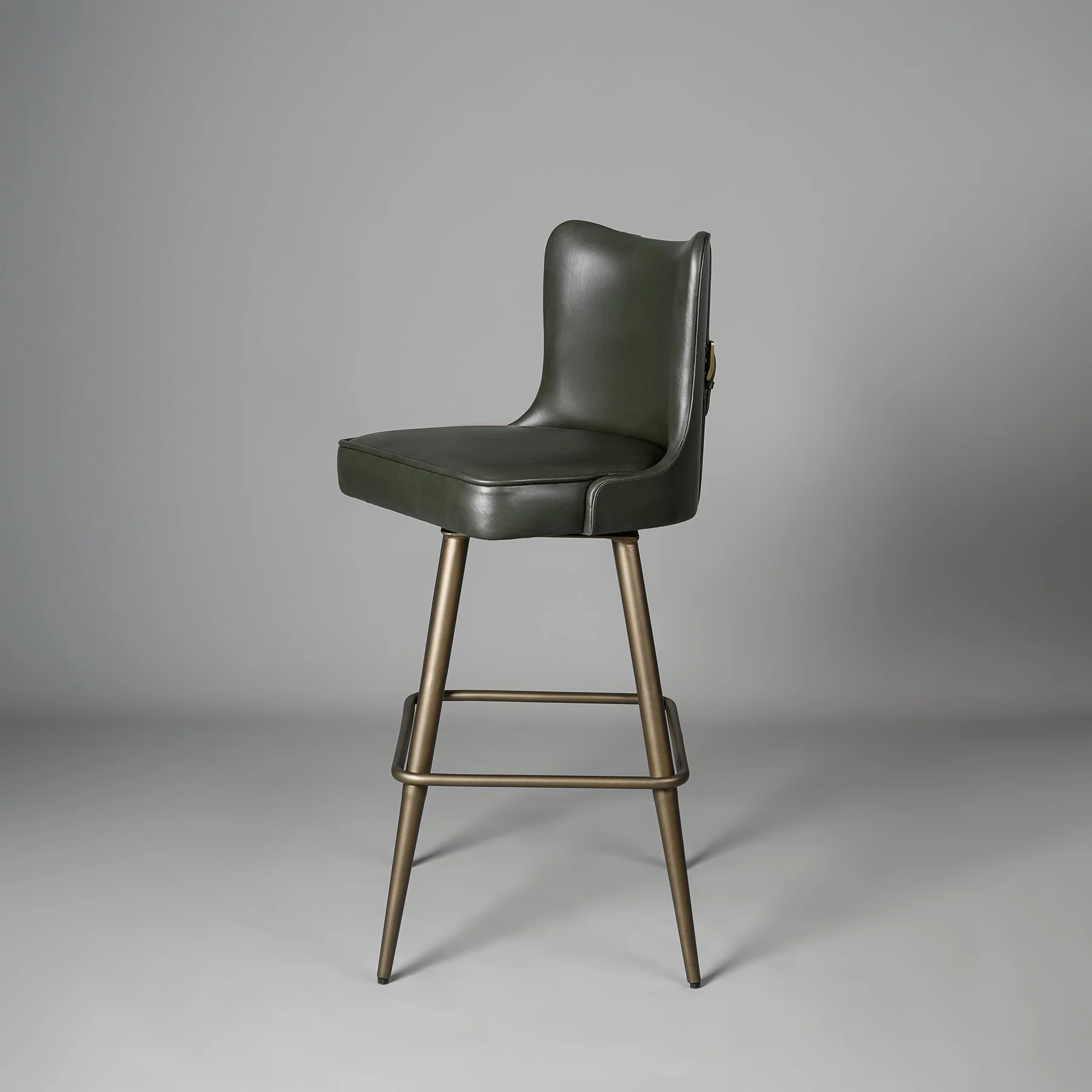 Buckleback Bar Stool Antique legs Green - Image 4