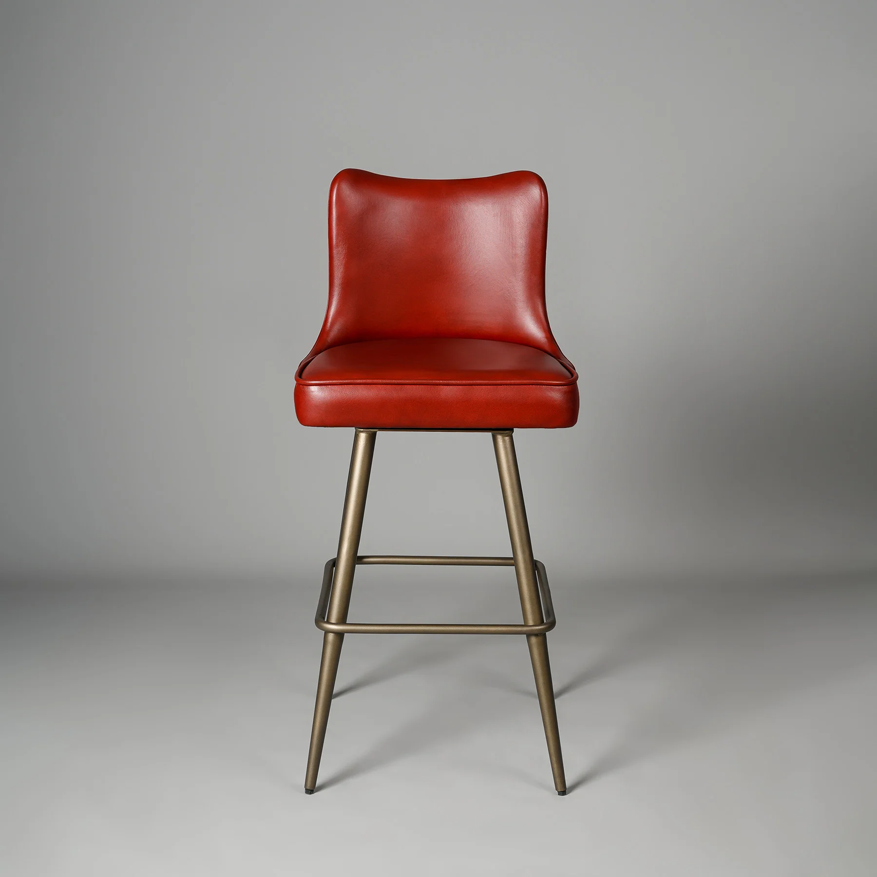Buckleback Bar Stool Antique legs Red - Image 3