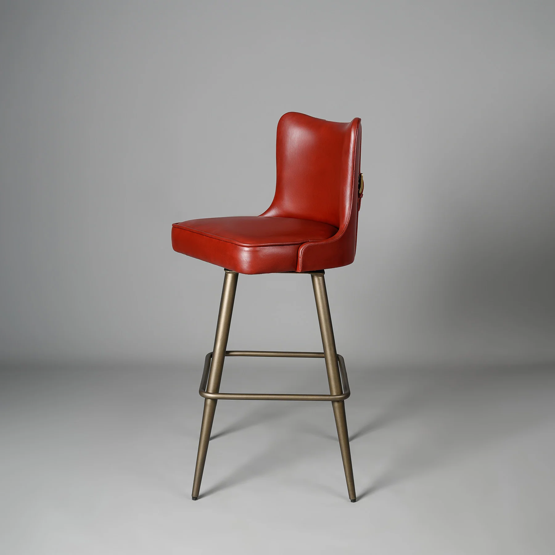 Buckleback Bar Stool Antique legs Red - Image 4