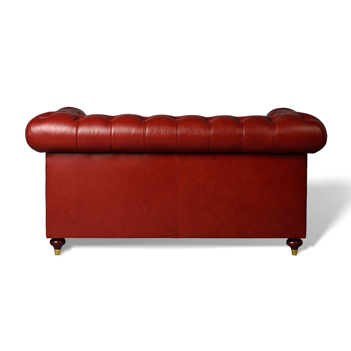 Chesterfield Genuine Leather Two Seater Sofa Red - Image 4