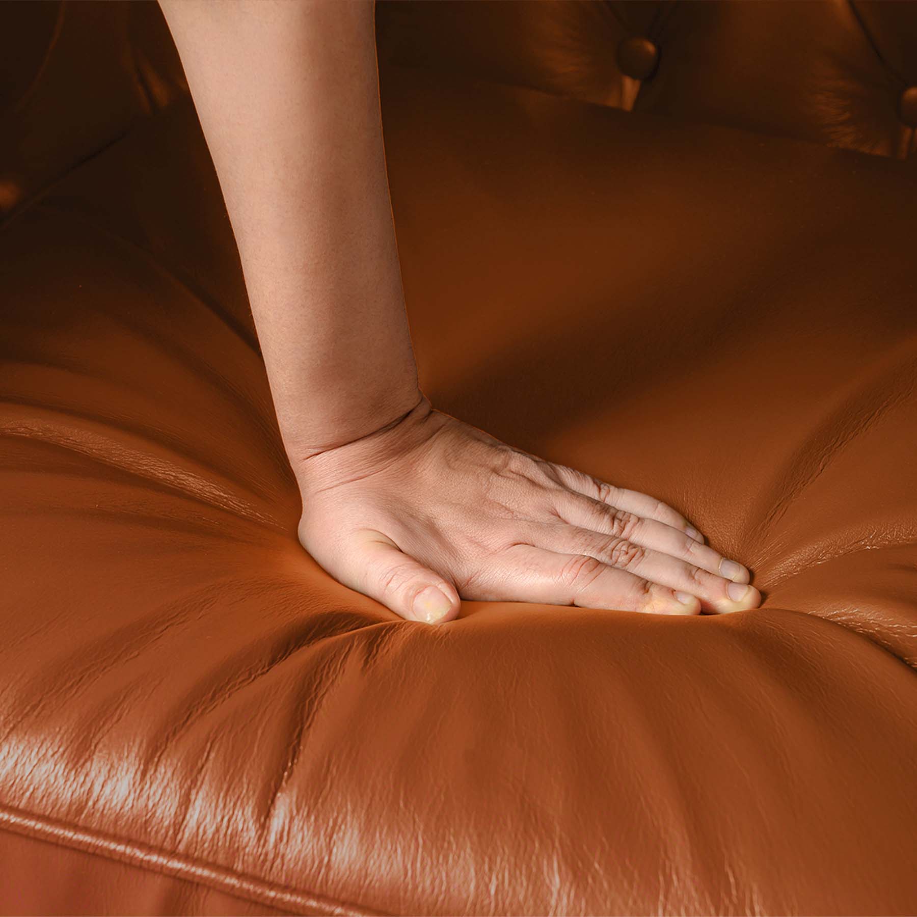 Classic Chesterfield Single Seater Sofa Cognac - Image 6