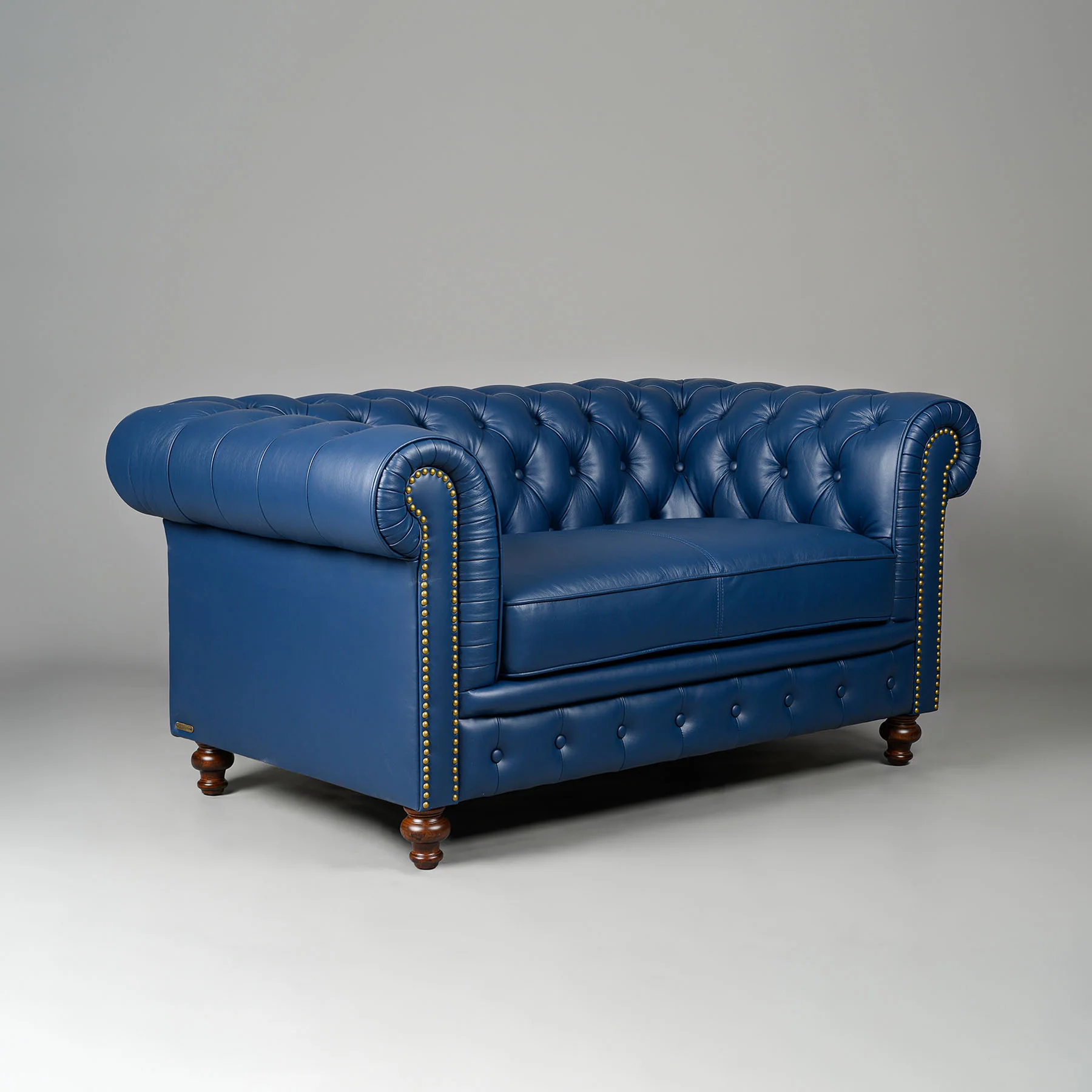 Classic Chesterfield Two Seater Sofa Blue - Image 3