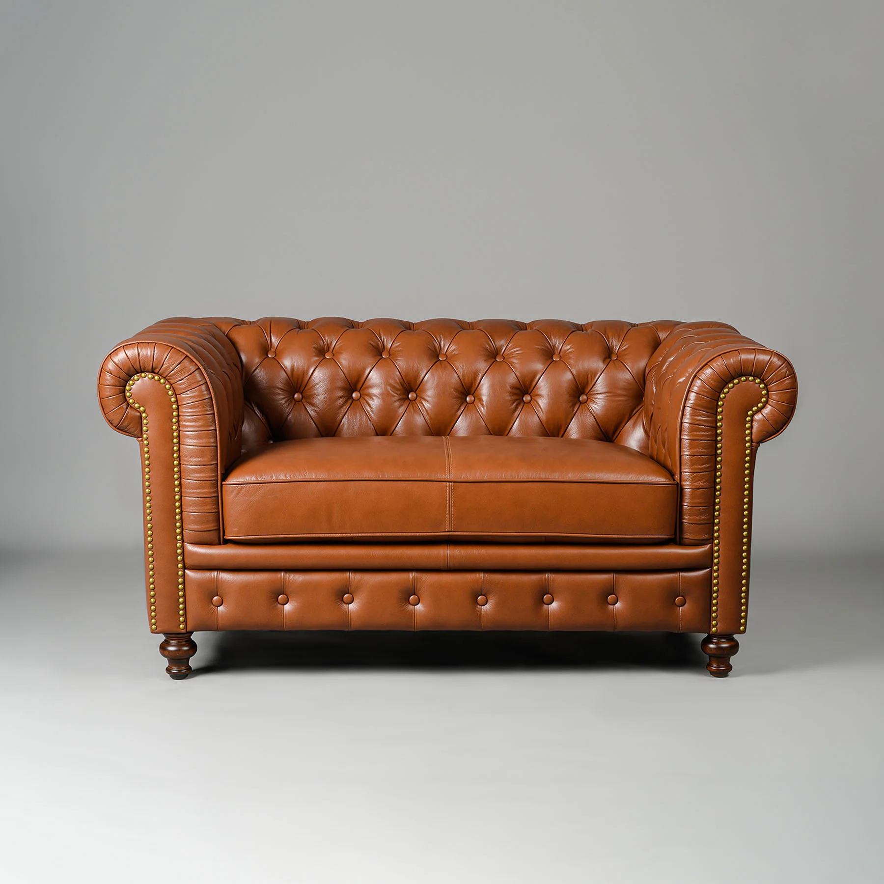 Classic Chesterfield Two Seater Sofa Cognac