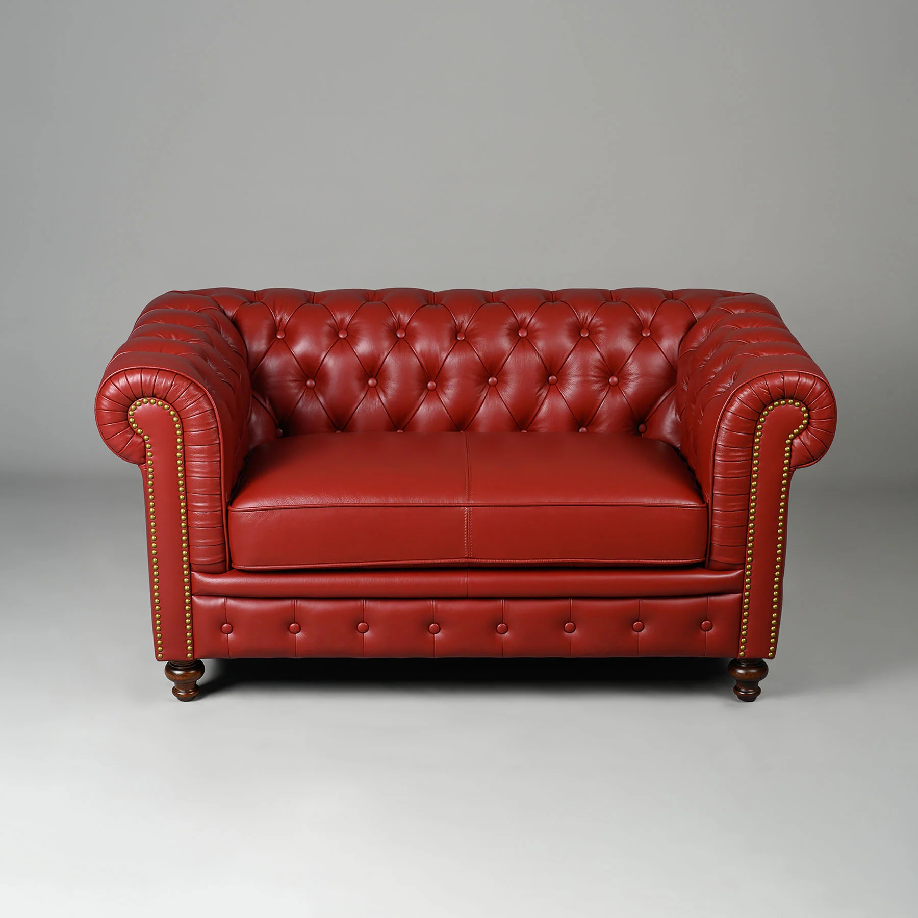 Classic Chesterfield Two Seater Sofa Red - Image 2