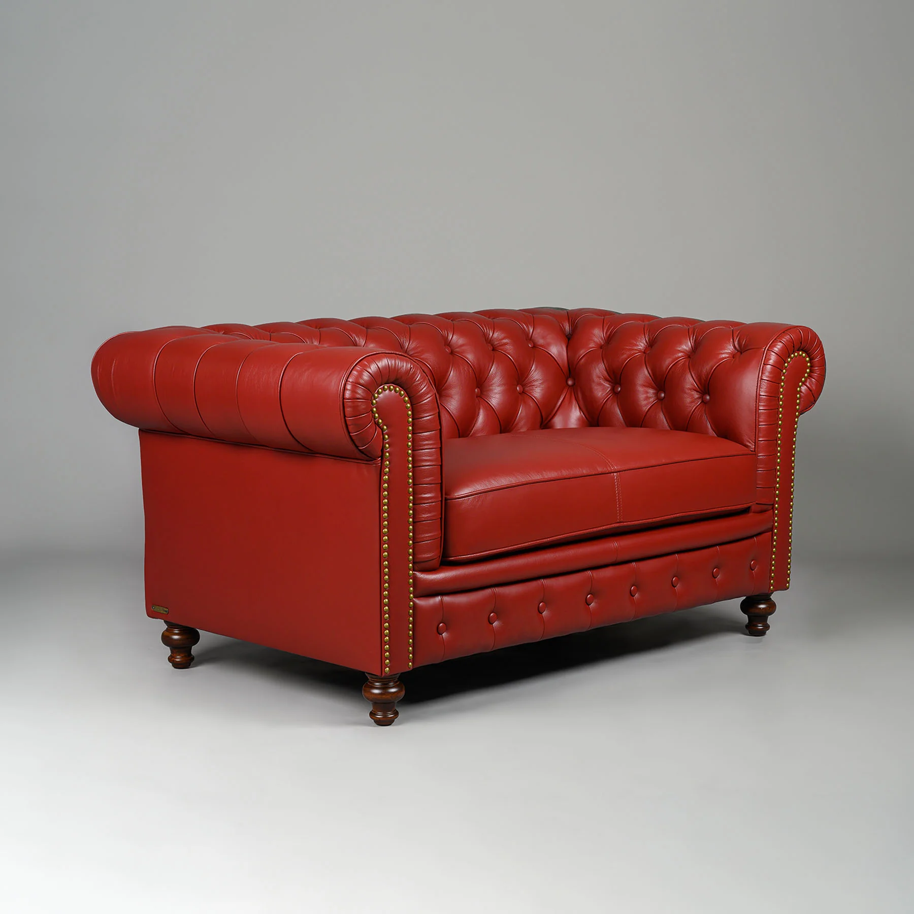 Classic Chesterfield Two Seater Sofa Red - Image 3