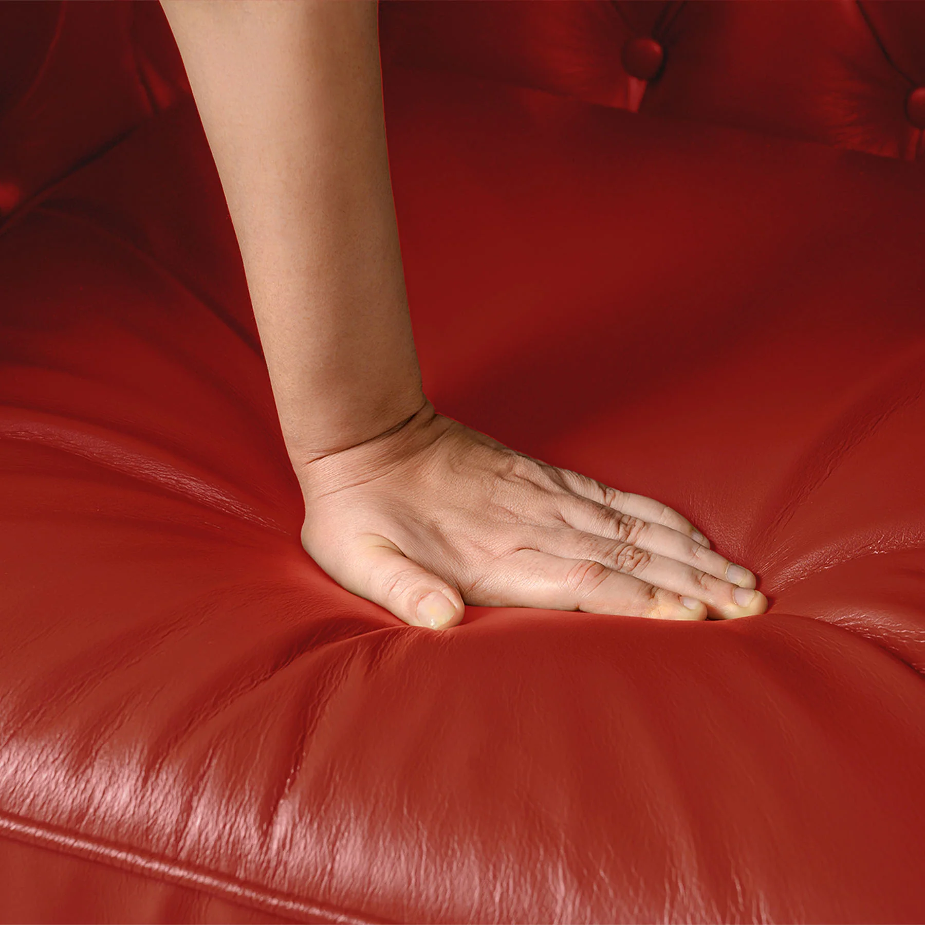 Classic Chesterfield Two Seater Sofa Red - Image 6
