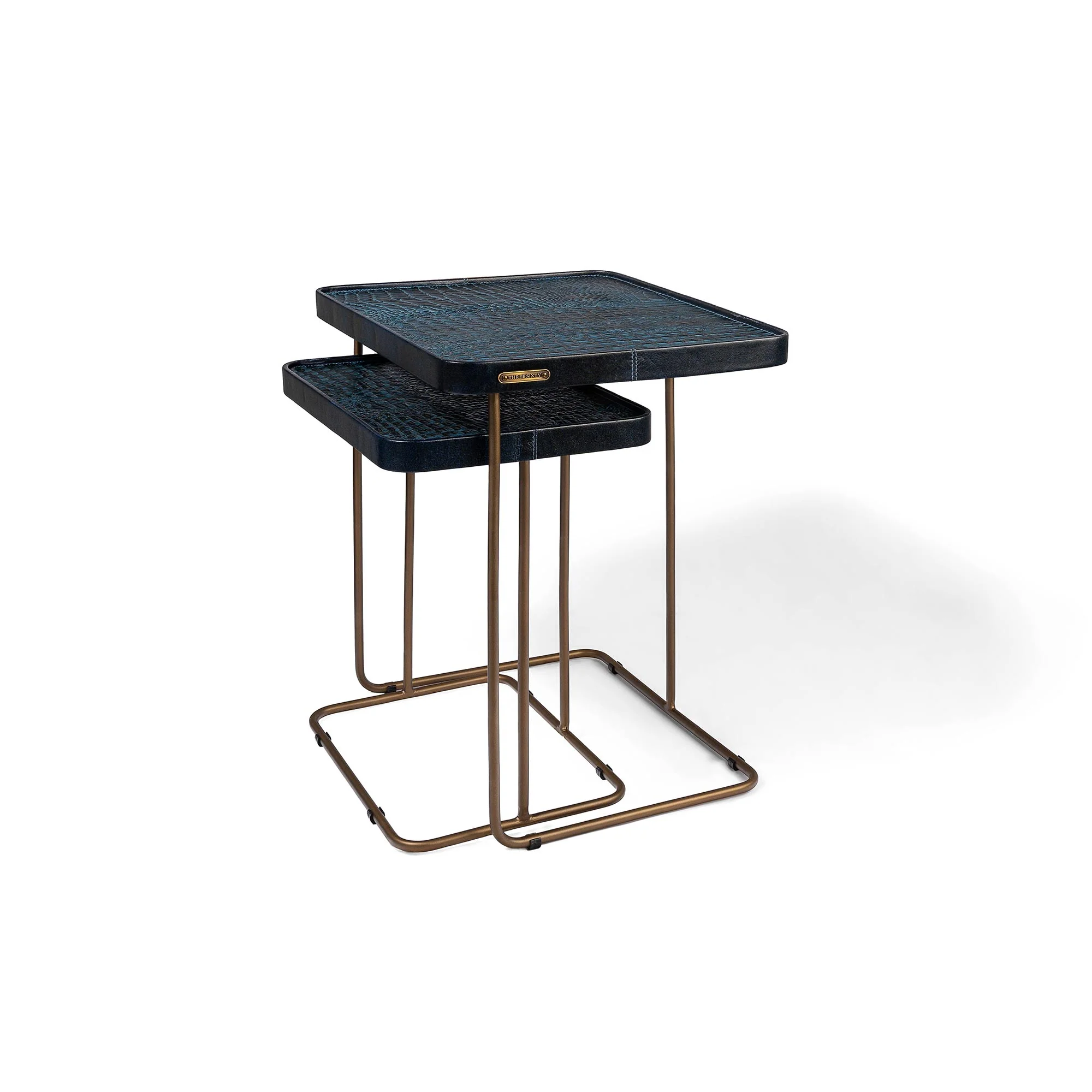 Croco Nested Table- Blue (Set Of Two) - Image 3