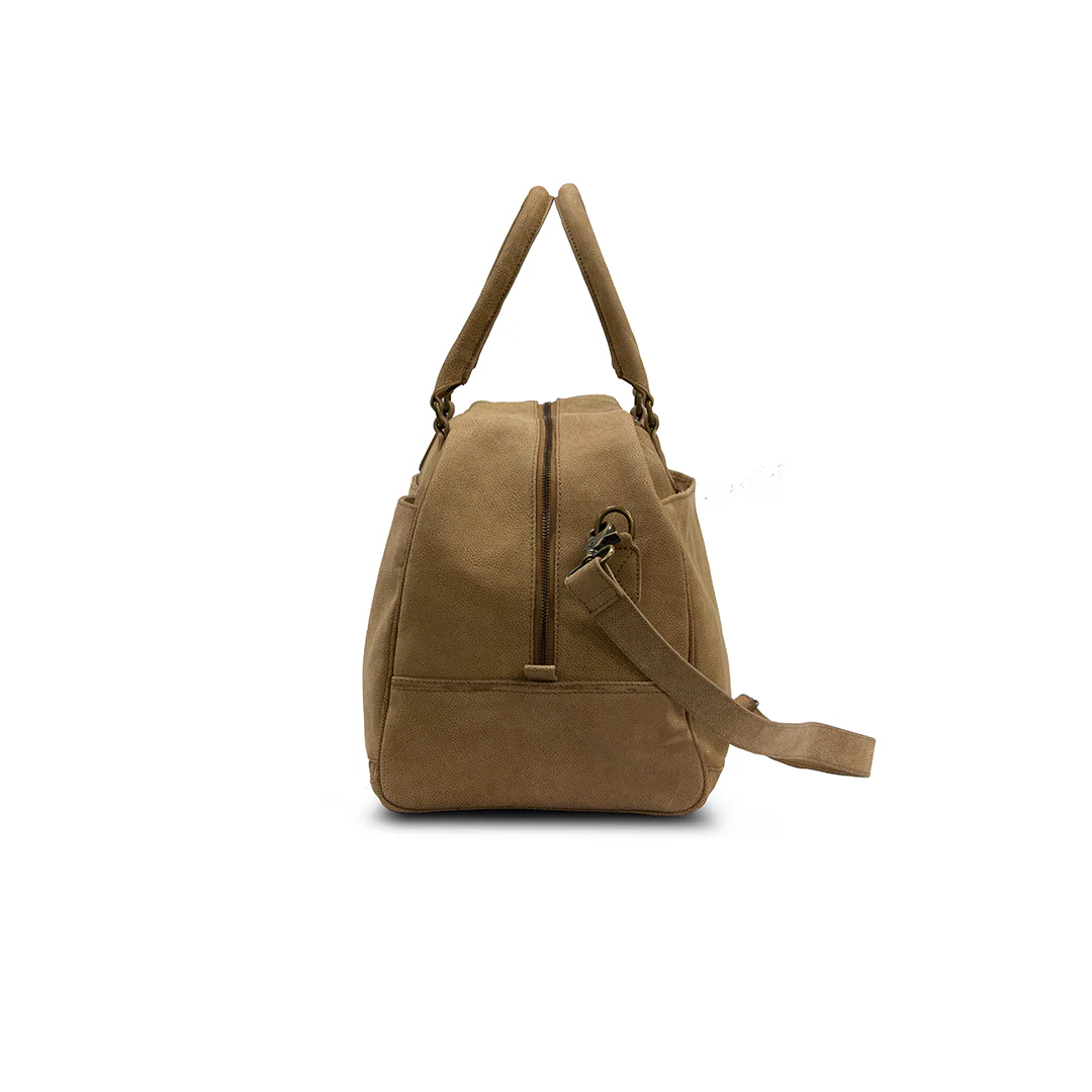 Duffle Bag Cow Wash Genuine Leather Cream - Image 3