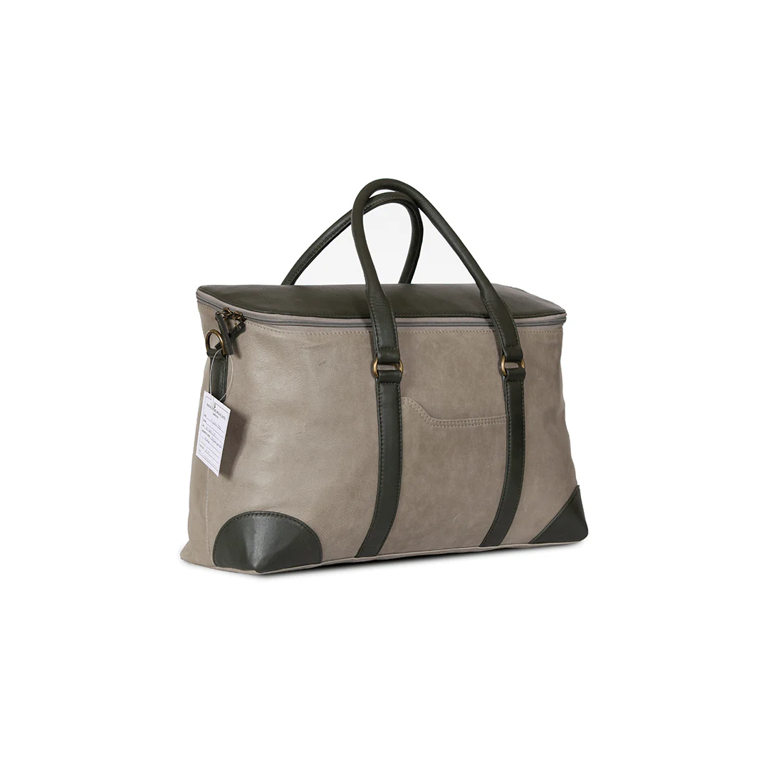 Duffle Bag Genuine Leather Beige - Image 2