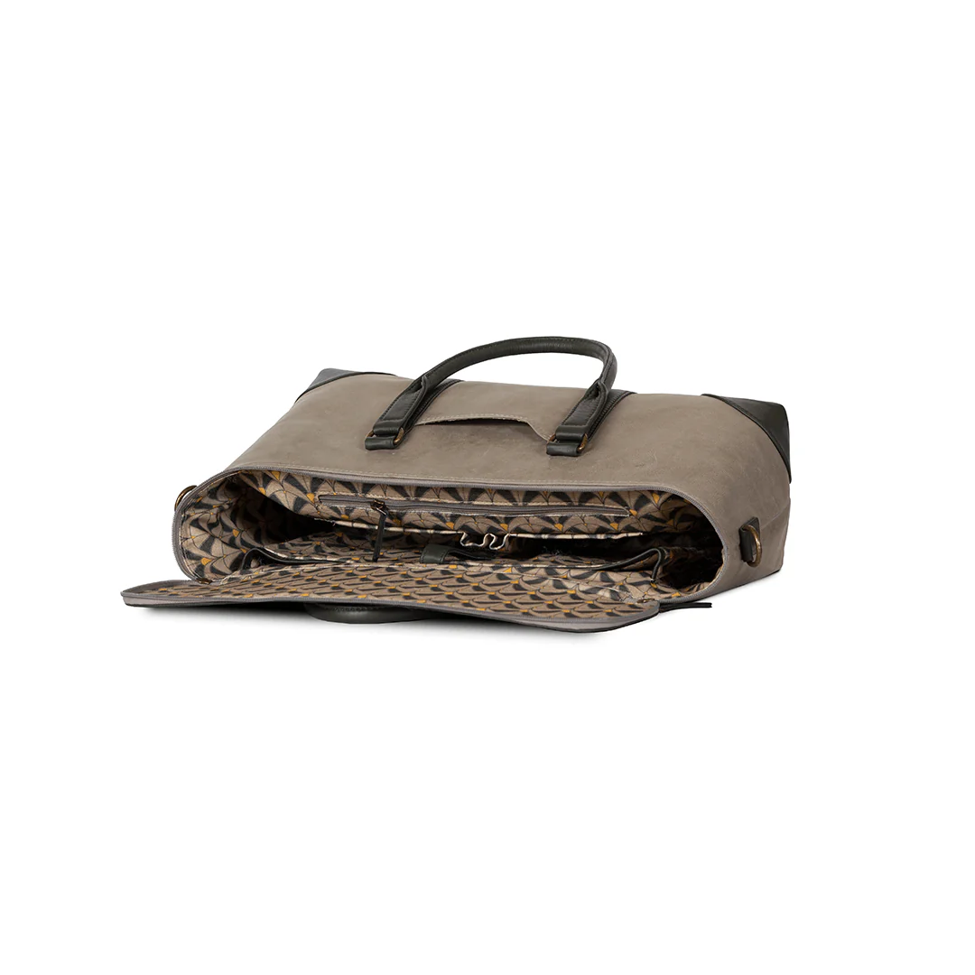 Duffle Bag Genuine Leather Beige - Image 3