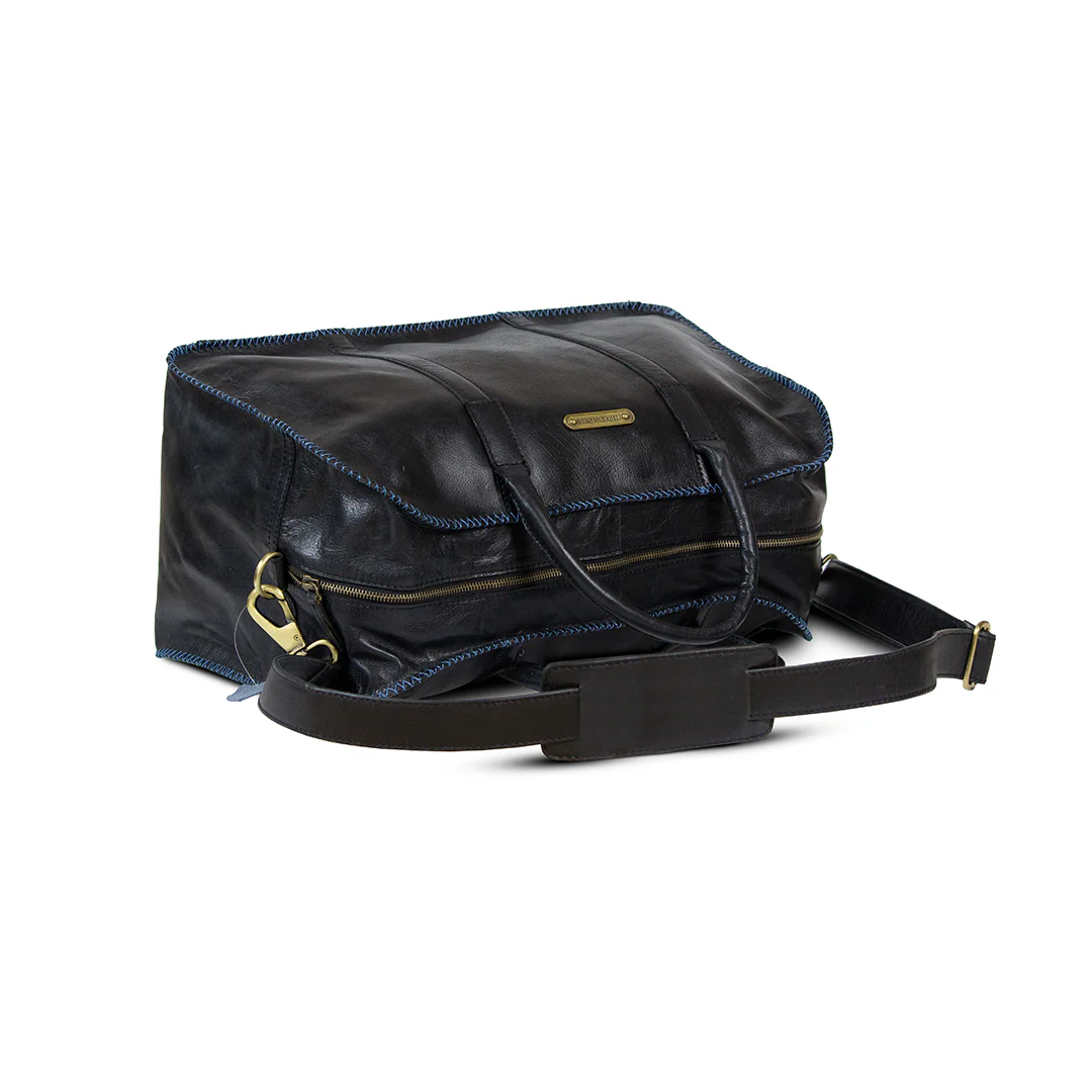 Duffle Bag Premium Quality Genuine Leather Black - Image 3