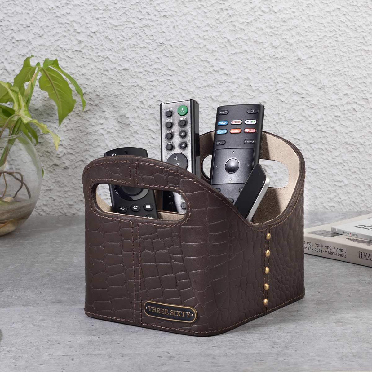 Eden Desk Organiser & Tissue Box Set Brown - Image 3