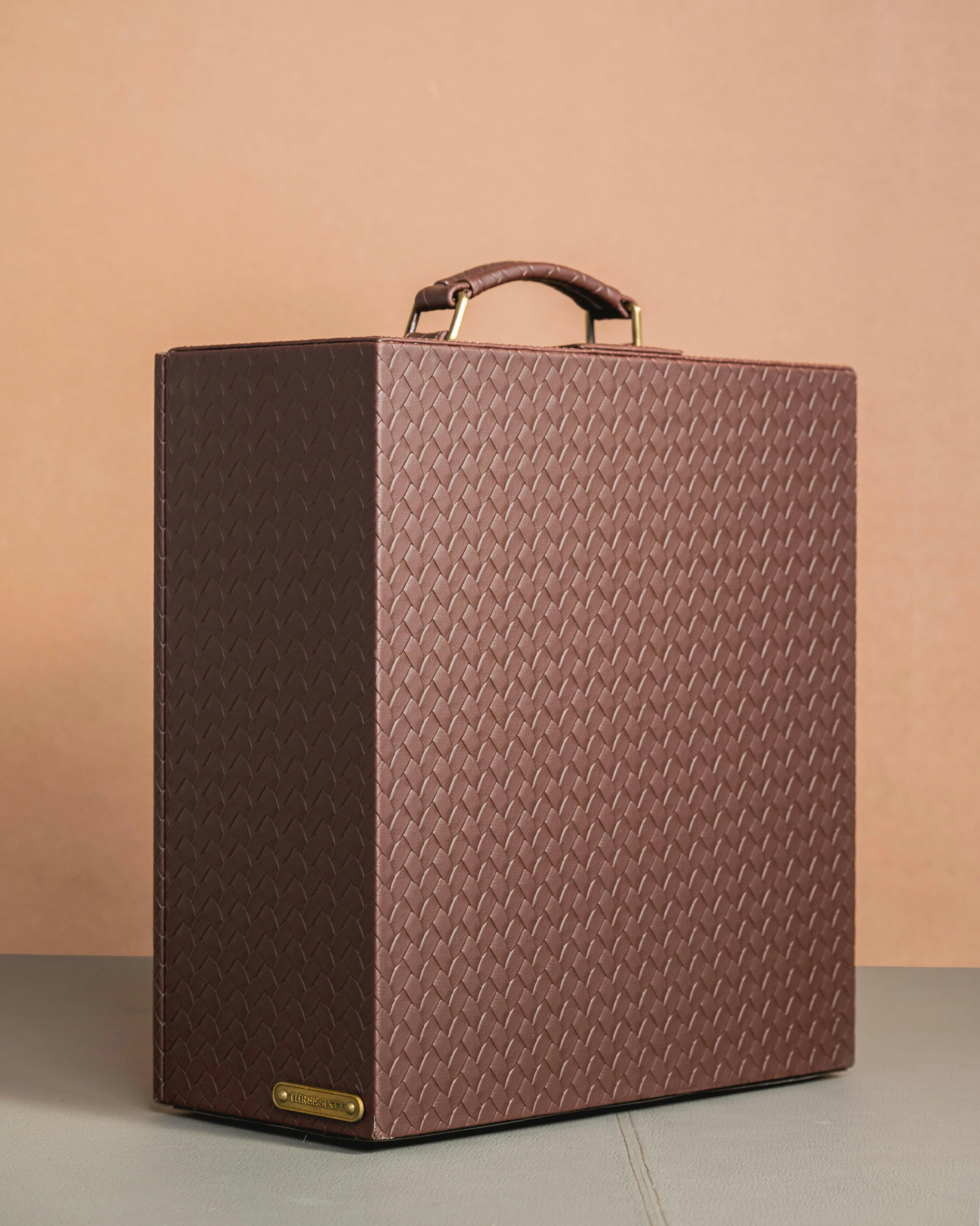 Entwine Briefcase Portable Bar Brown - Image 3