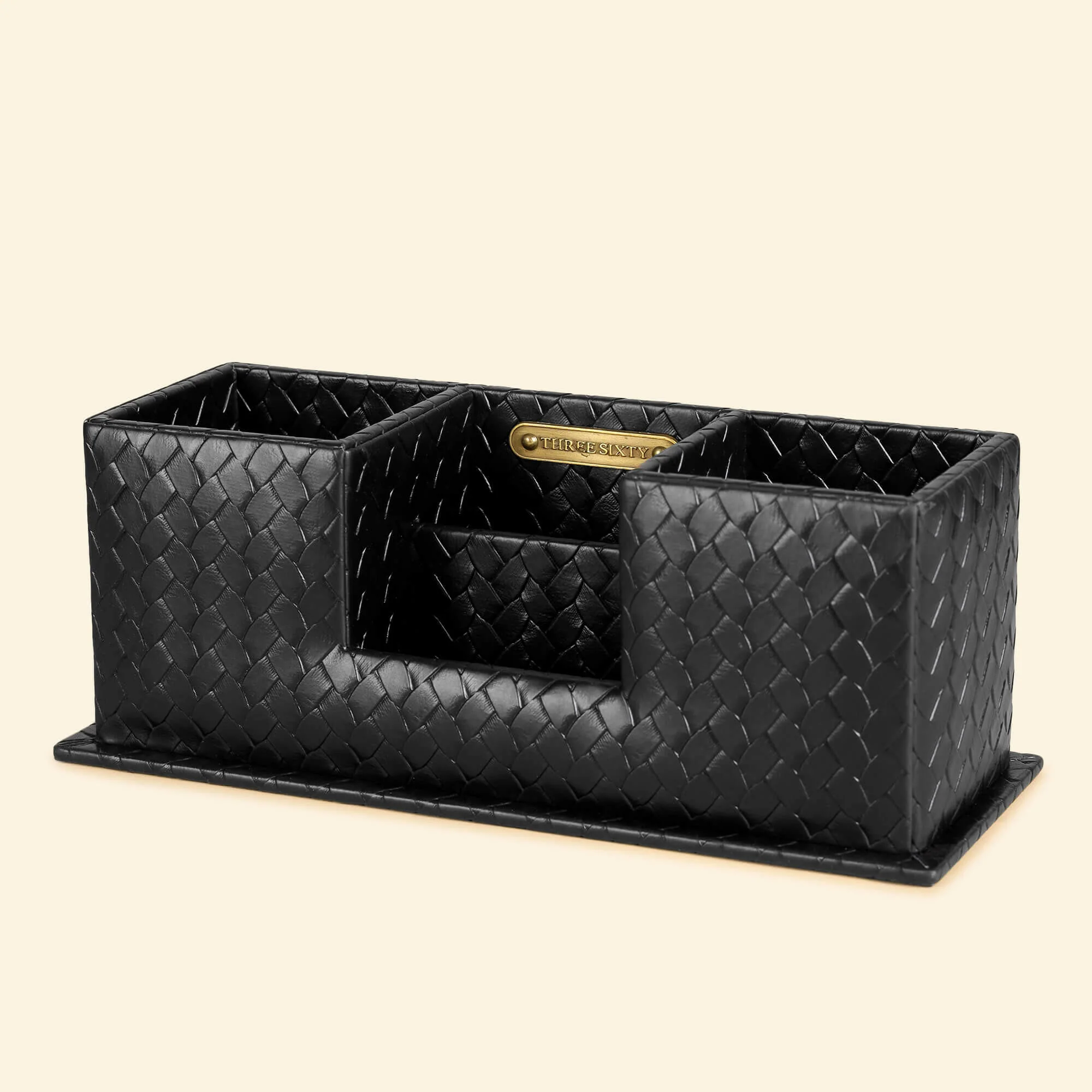 Entwine Desk Caddy Black | Faux Leather Desk Organizers - Image 3