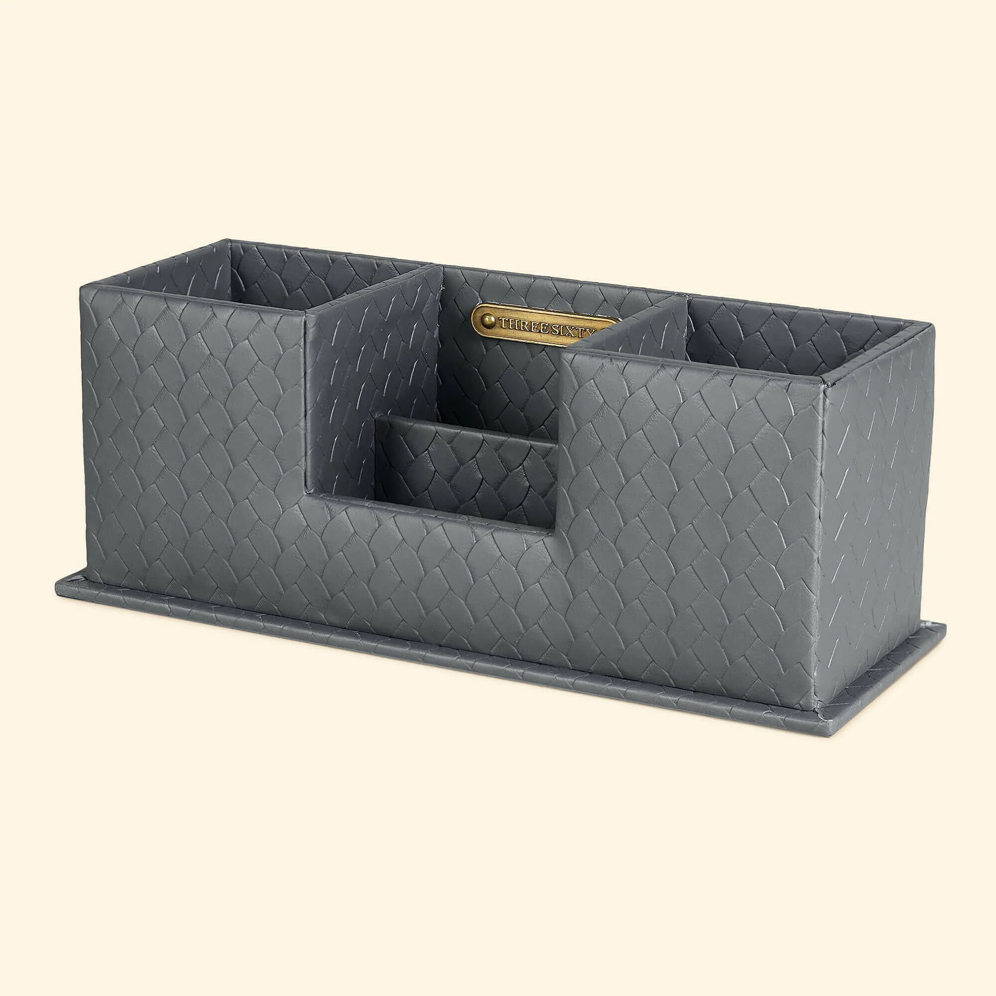 Entwine Desk Caddy Grey | Faux Leather Desk Organizers - Image 3
