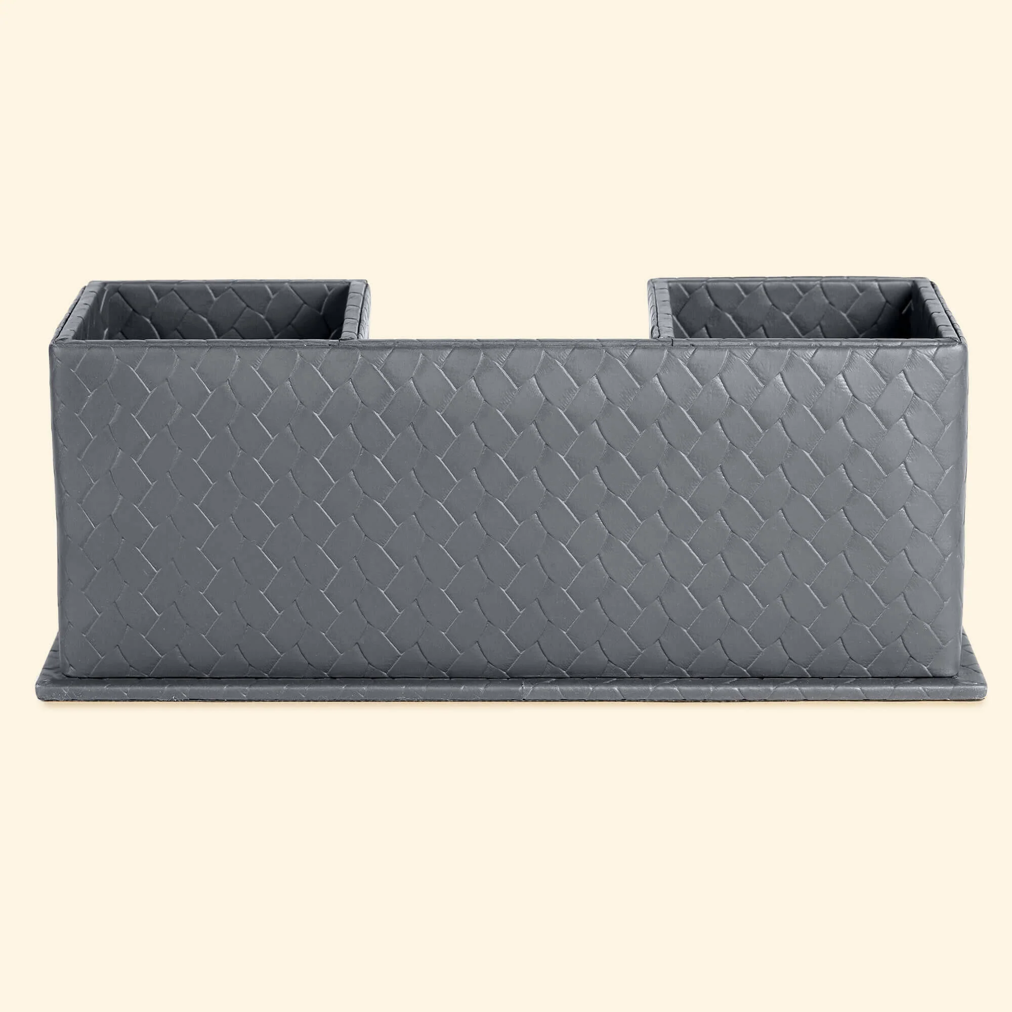 Entwine Desk Caddy Grey | Faux Leather Desk Organizers - Image 5