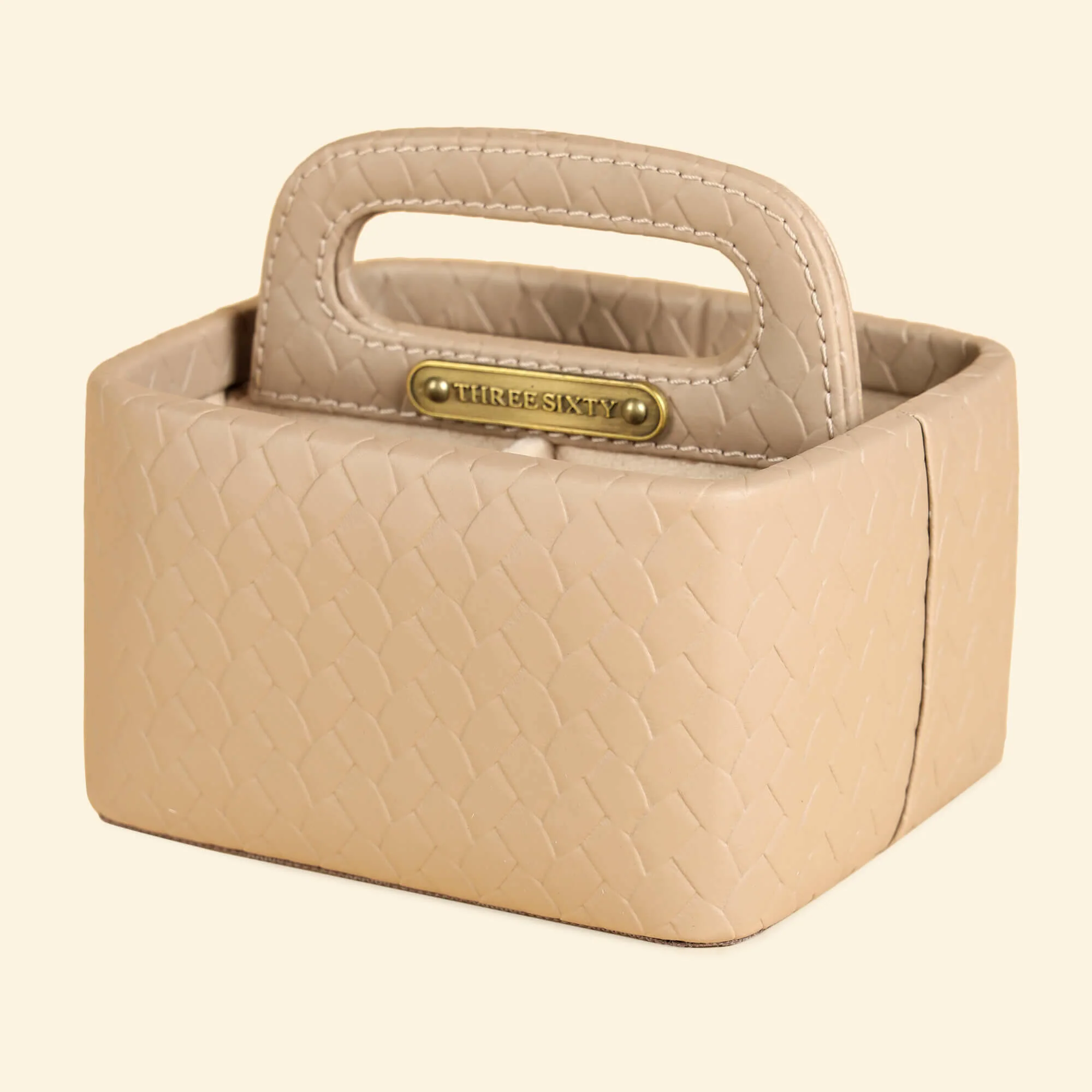 Entwine Multipurpose Caddy Beige | Faux Leather Desk Organizers - Image 3