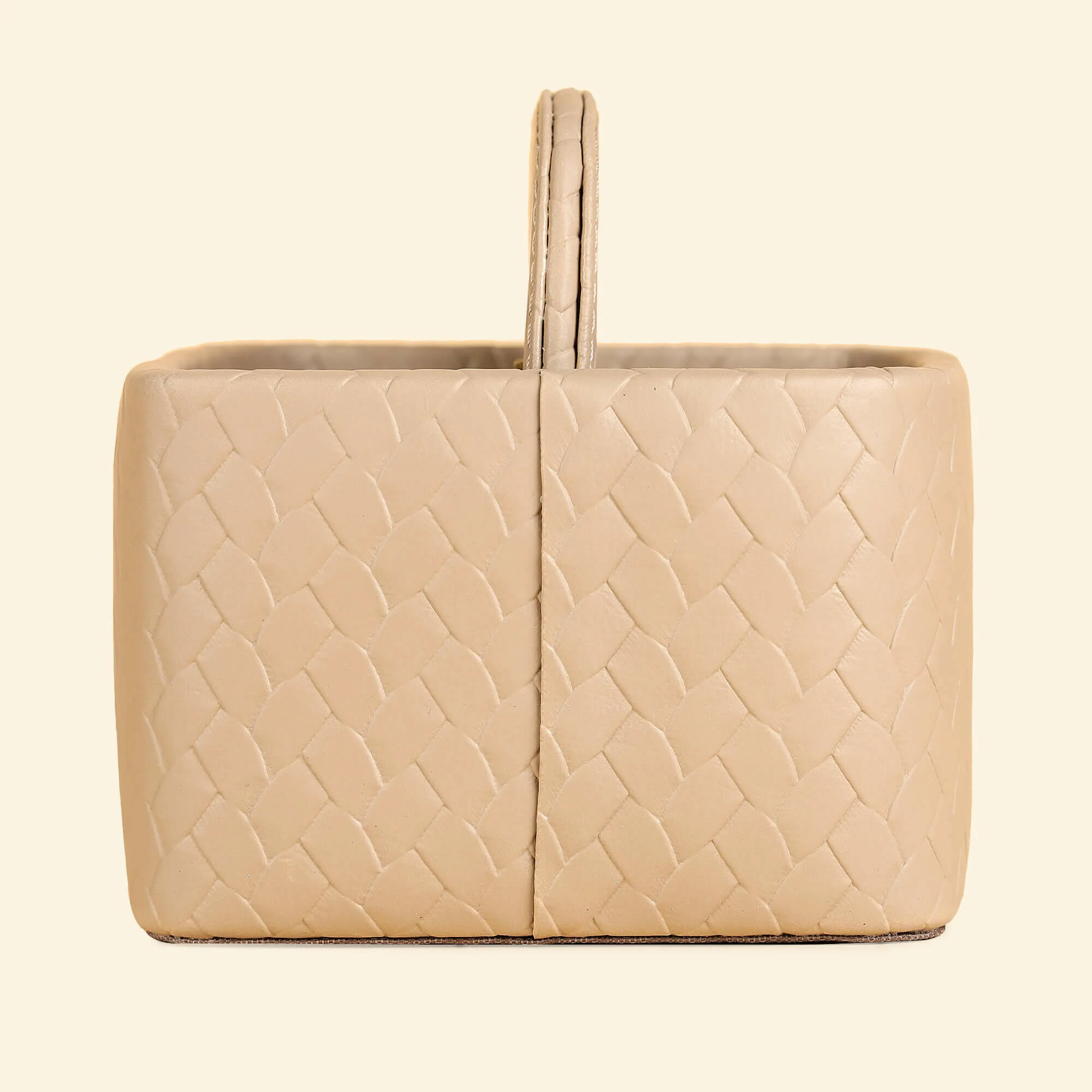 Entwine Multipurpose Caddy Beige | Faux Leather Desk Organizers - Image 4