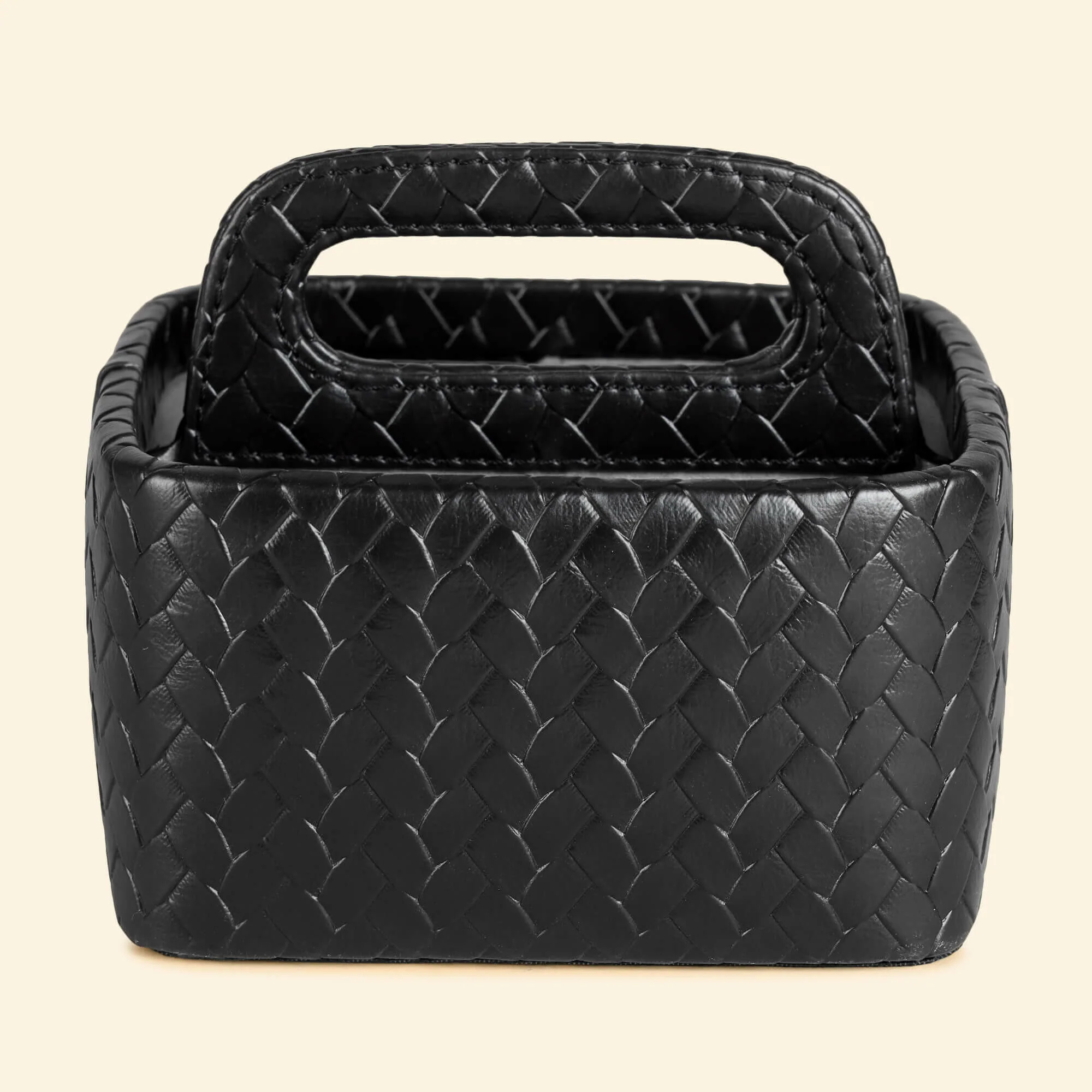 Entwine Multipurpose Caddy Black | Faux Leather Desk Organizers - Image 5