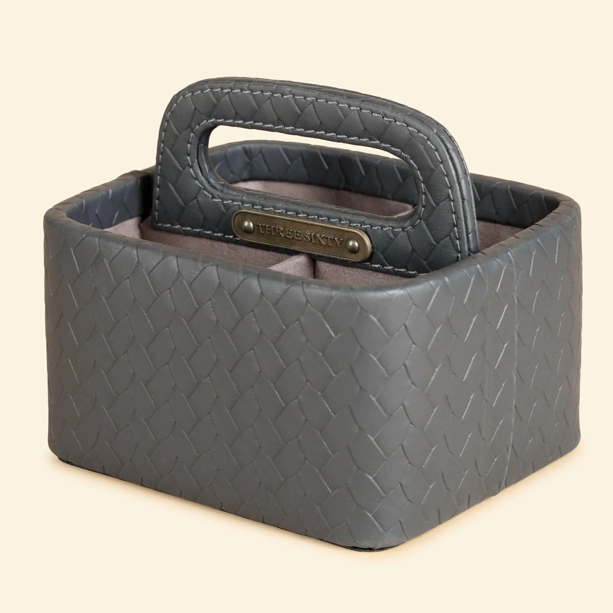 Entwine Multipurpose Caddy Grey | Faux Leather Desk Organizers - Image 3