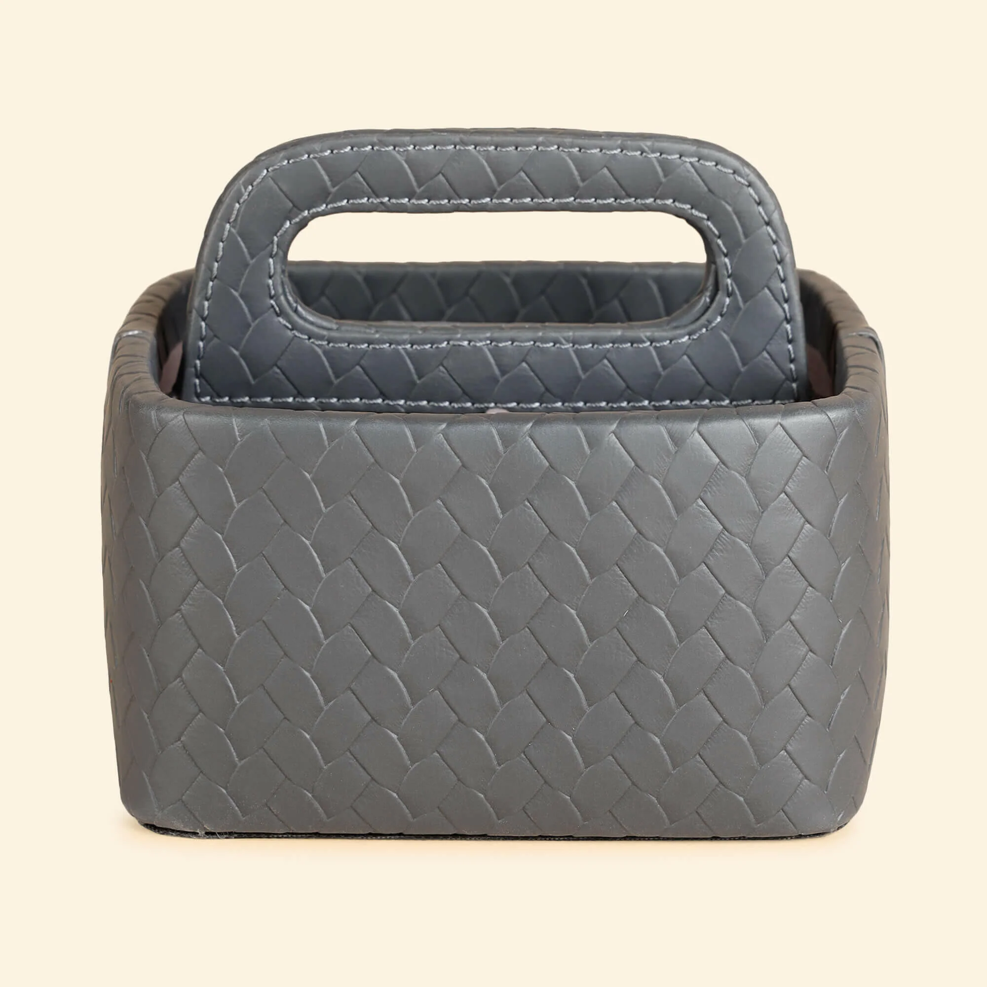 Entwine Multipurpose Caddy Grey | Faux Leather Desk Organizers - Image 4