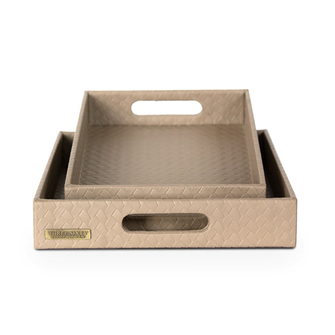 Entwine Multipurpose Trays Set of 2 Beige - Image 2