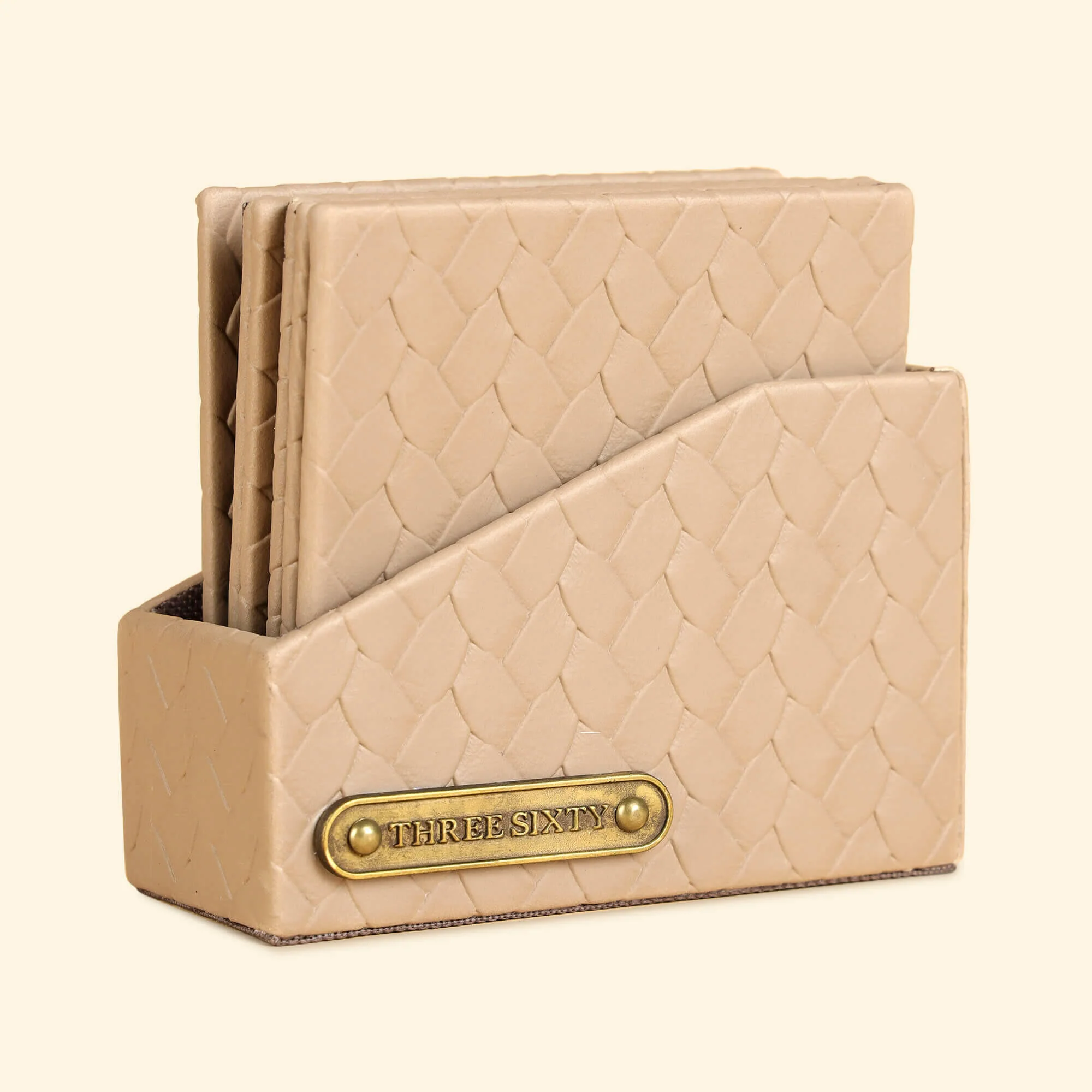 Entwine Coasters Set Of 6 Beige - Image 3