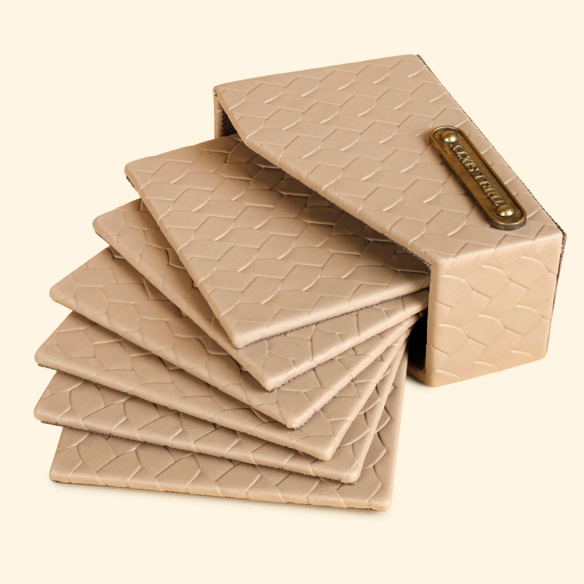 Entwine Coasters Set Of 6 Beige - Image 6