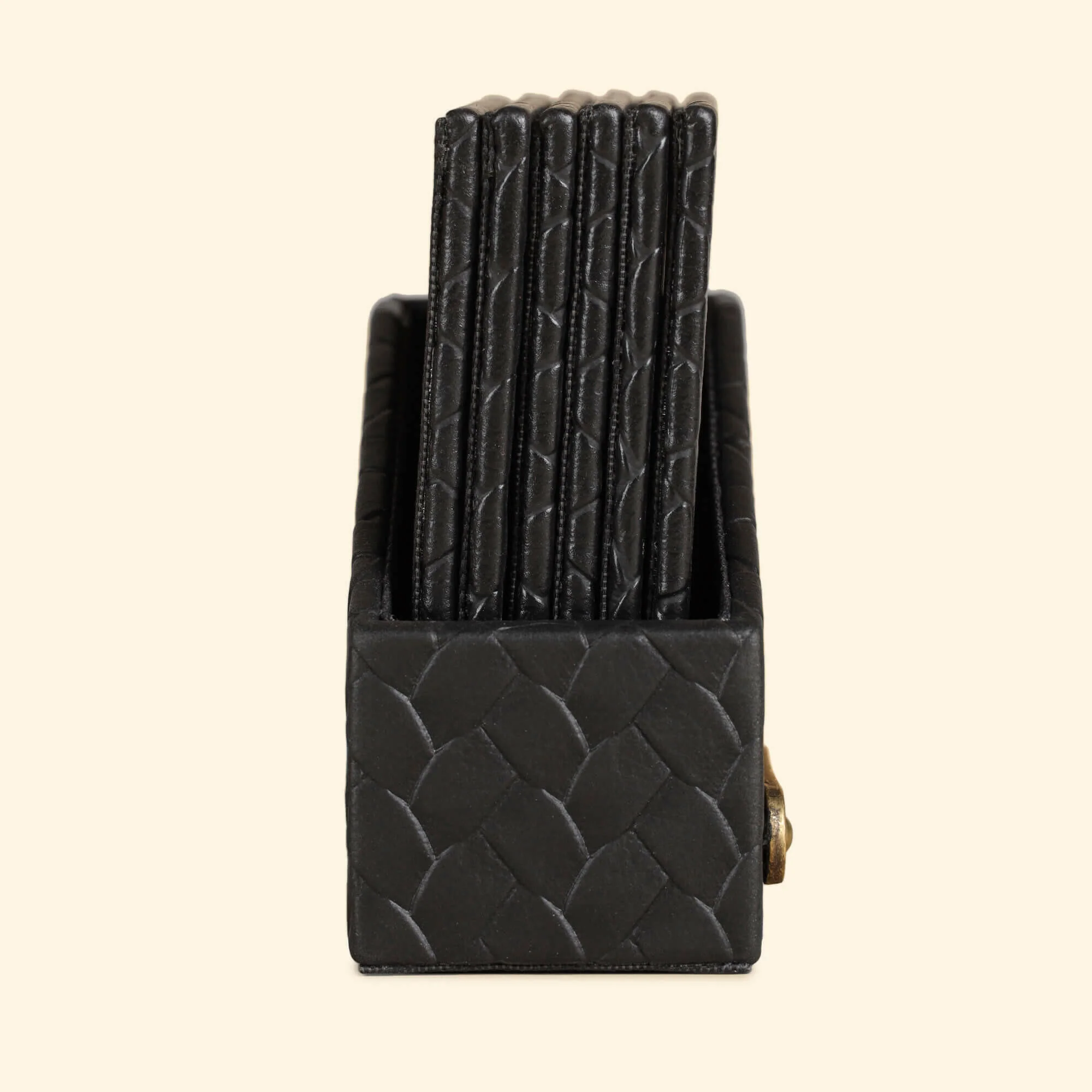 Entwine Coasters Set Of 6 Black - Image 4