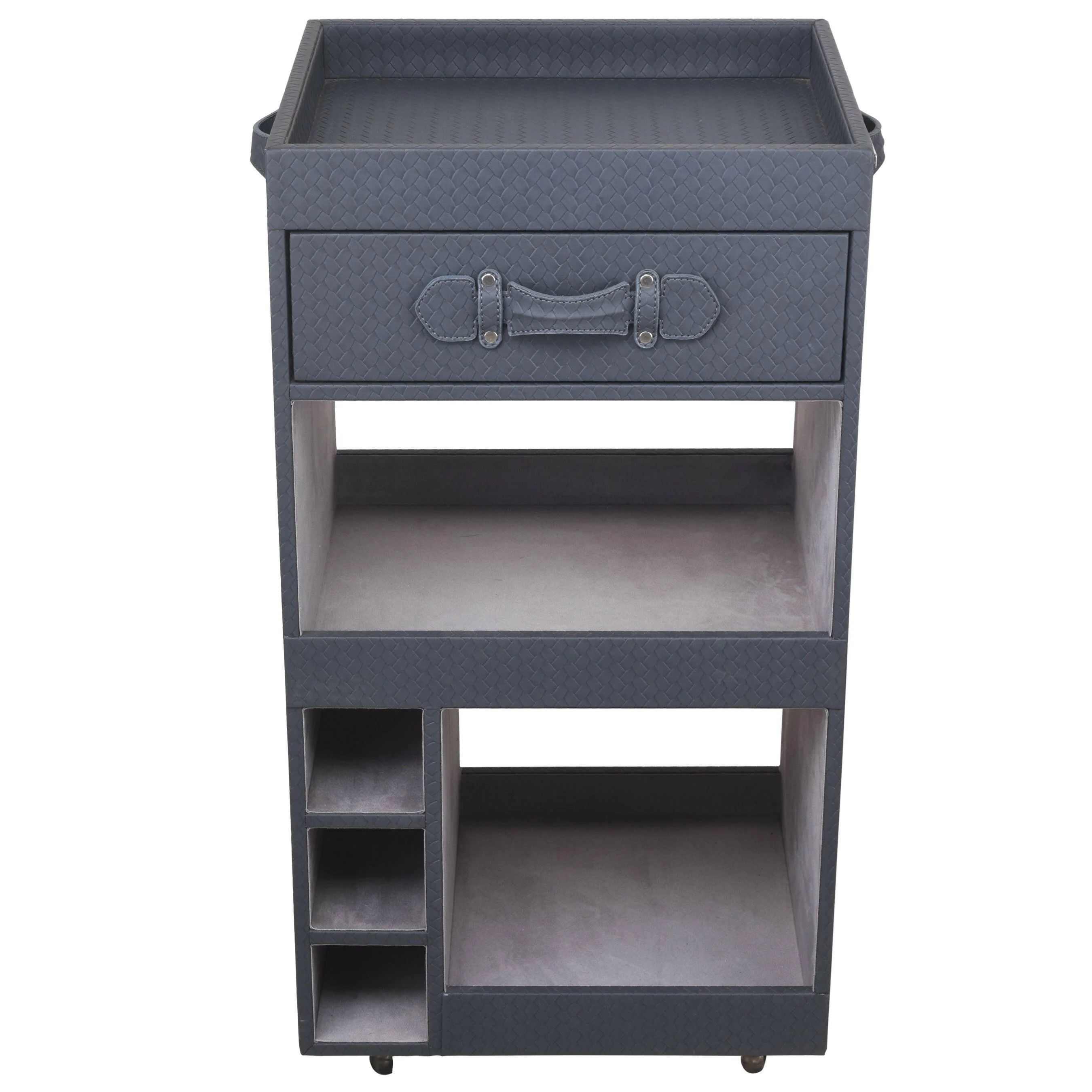 Single Drawer Bar Trolley Grey - Image 6