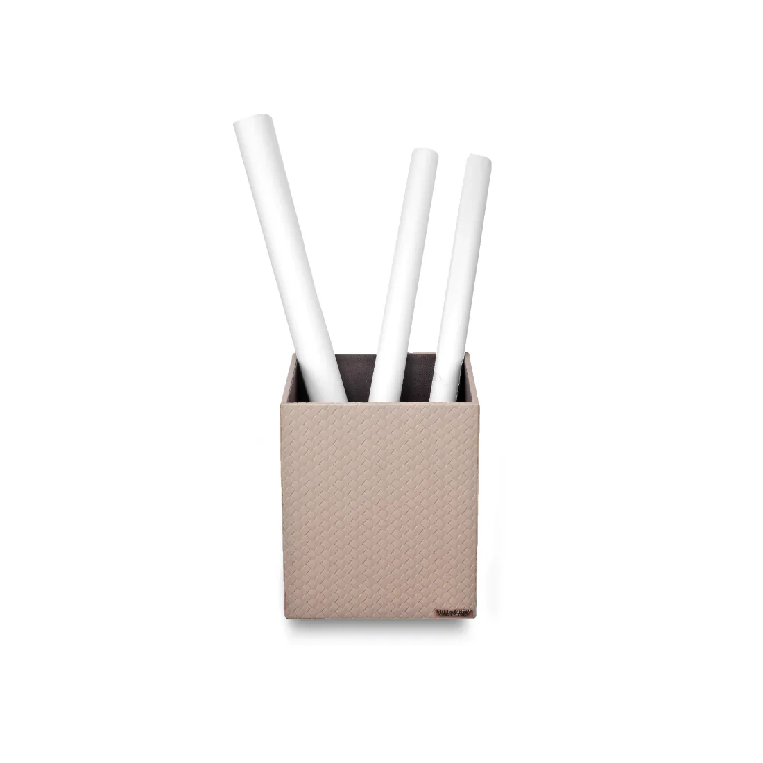 Entwine Taper Waste Bin Beige - Image 3
