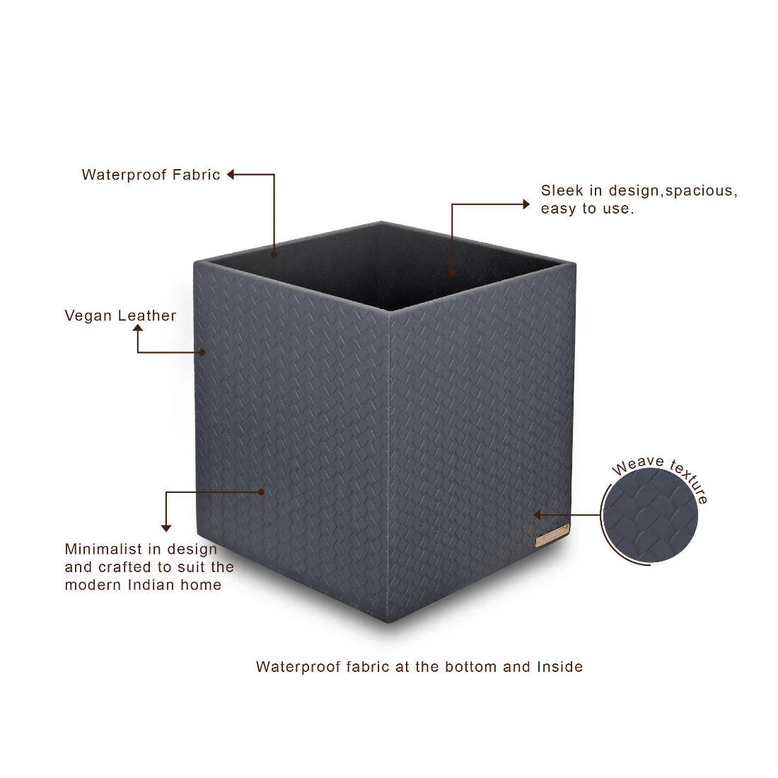 Entwine Taper Waste Bin Grey - Image 3
