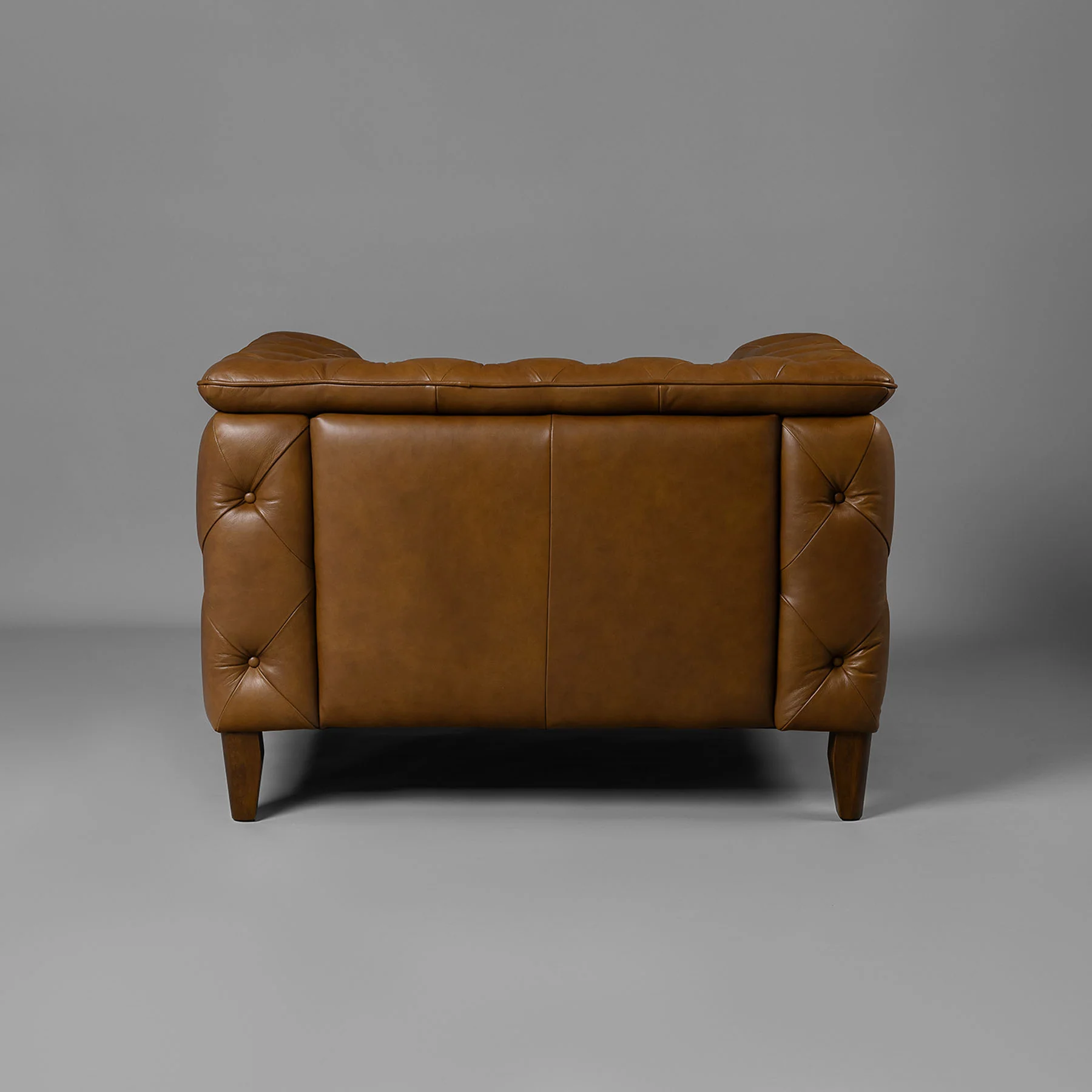 Exeter Chesterfield Single Seater Sofa Brown - Image 3