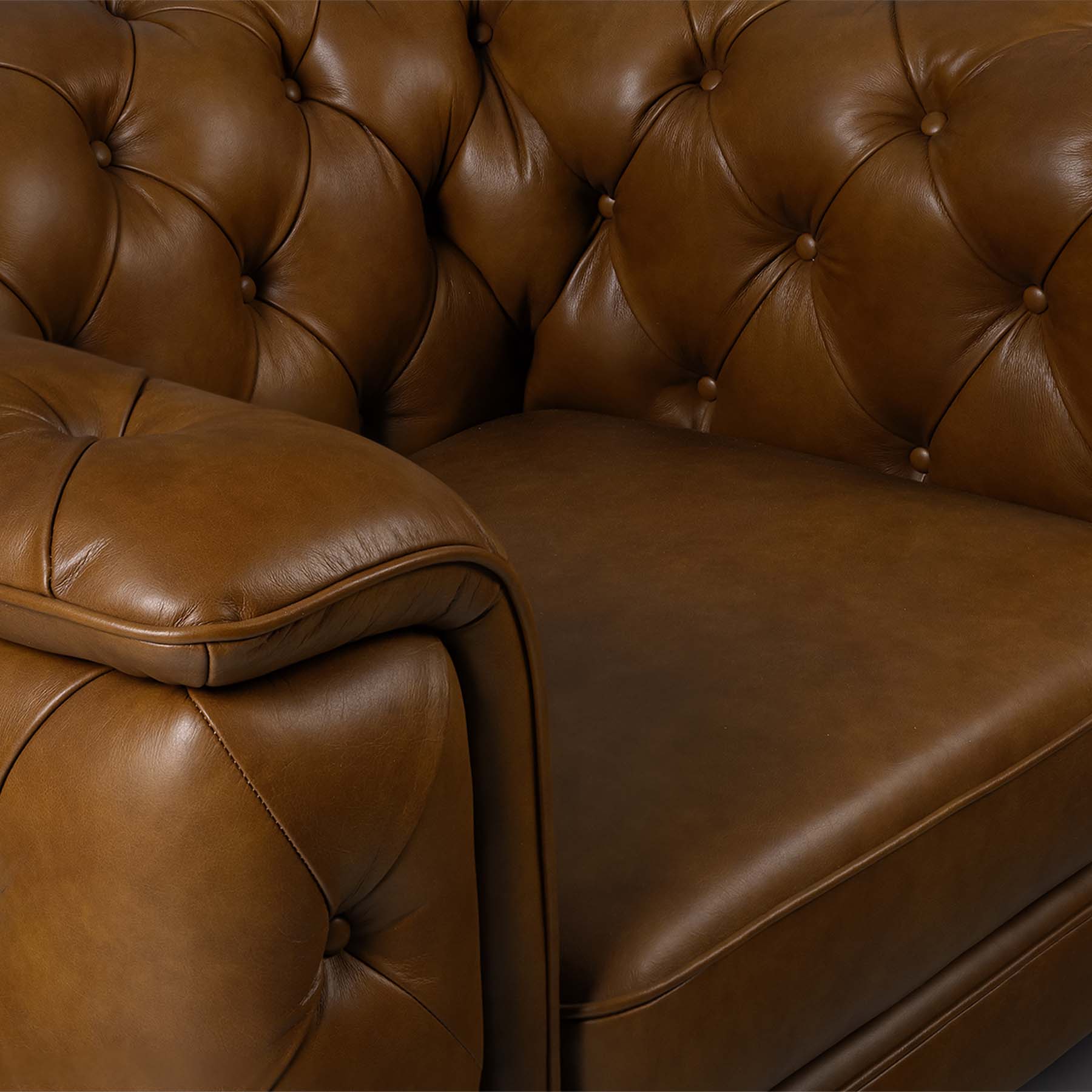 Exeter Chesterfield Single Seater Sofa Brown - Image 5