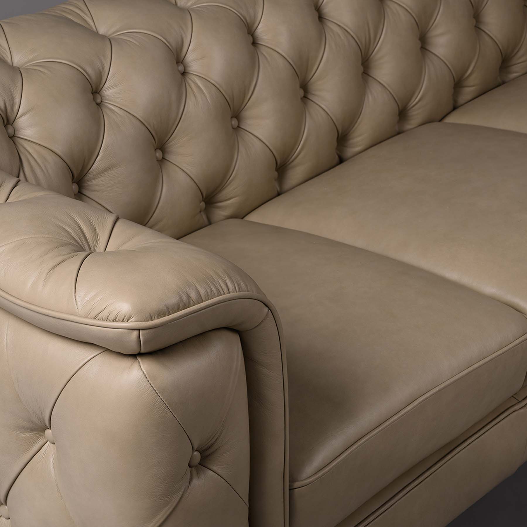 Exeter Chesterfield Three Seater Sofa Beige - Image 5