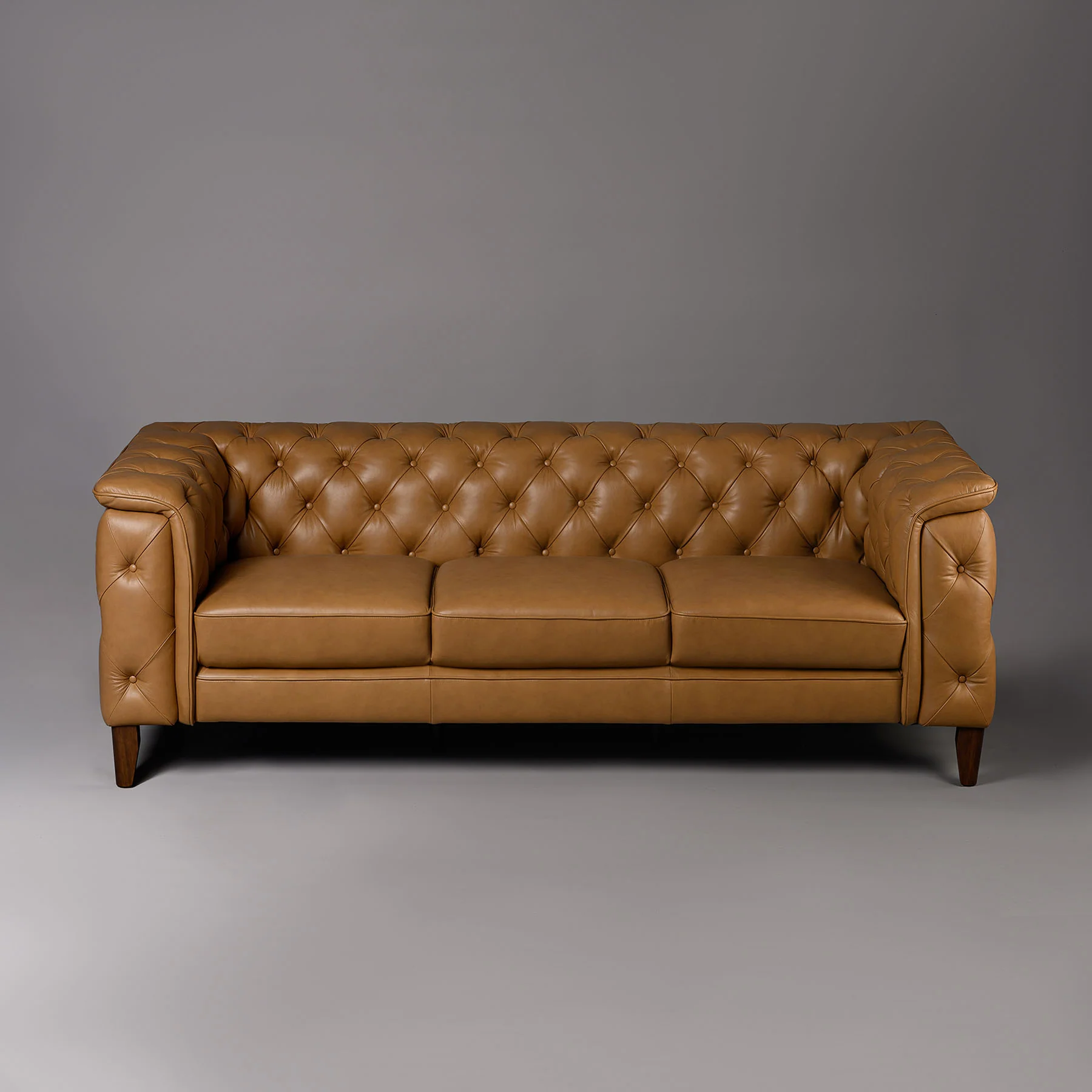 Exeter Chesterfield Three Seater Sofa Tan - Image 4