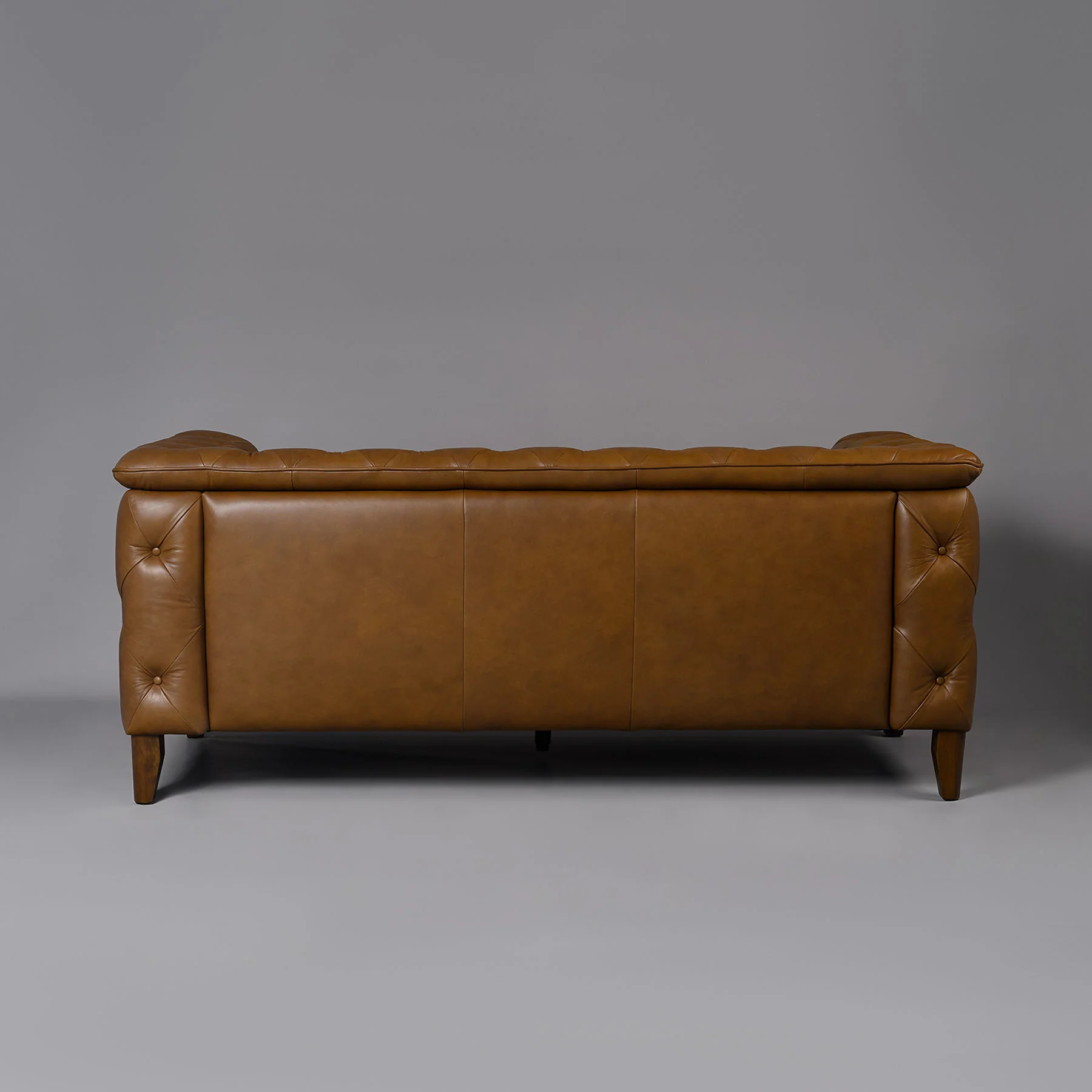 Exeter Chesterfield Two Seater Sofa Brown - Image 3