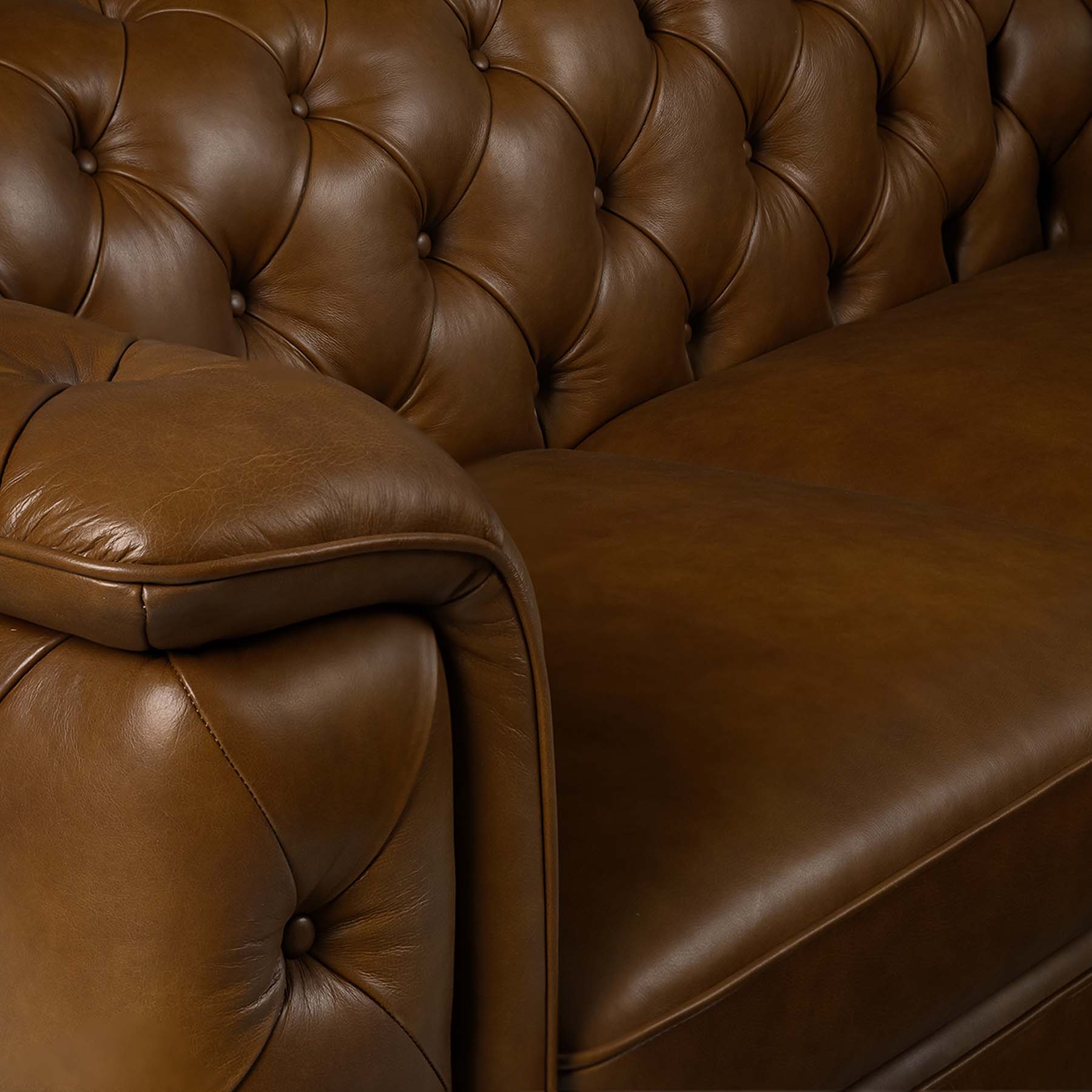 Exeter Chesterfield Two Seater Sofa Brown - Image 5