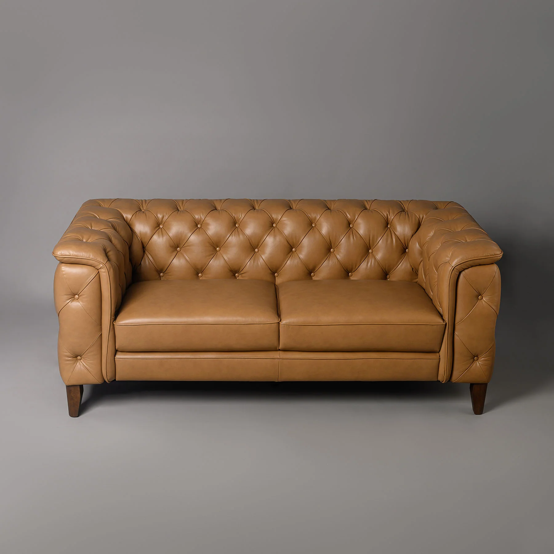Exeter Chesterfield Two Seater Sofa Tan - Image 4