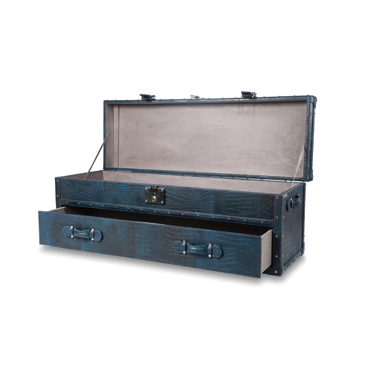 Genuine Leather Chest Of Drawers Blue - Image 4