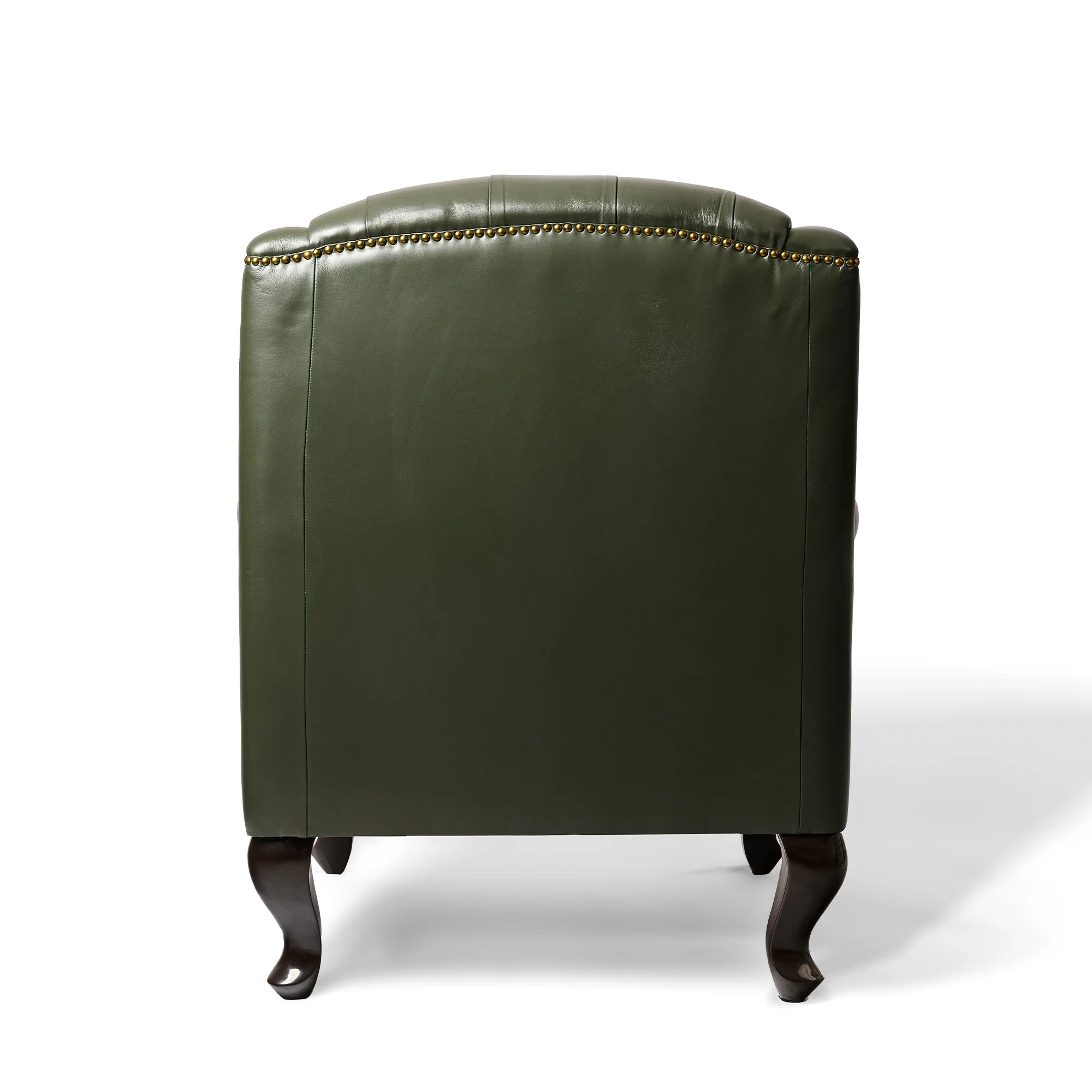 Genuine Leather Chesterfield Wing Chair Green - Image 3