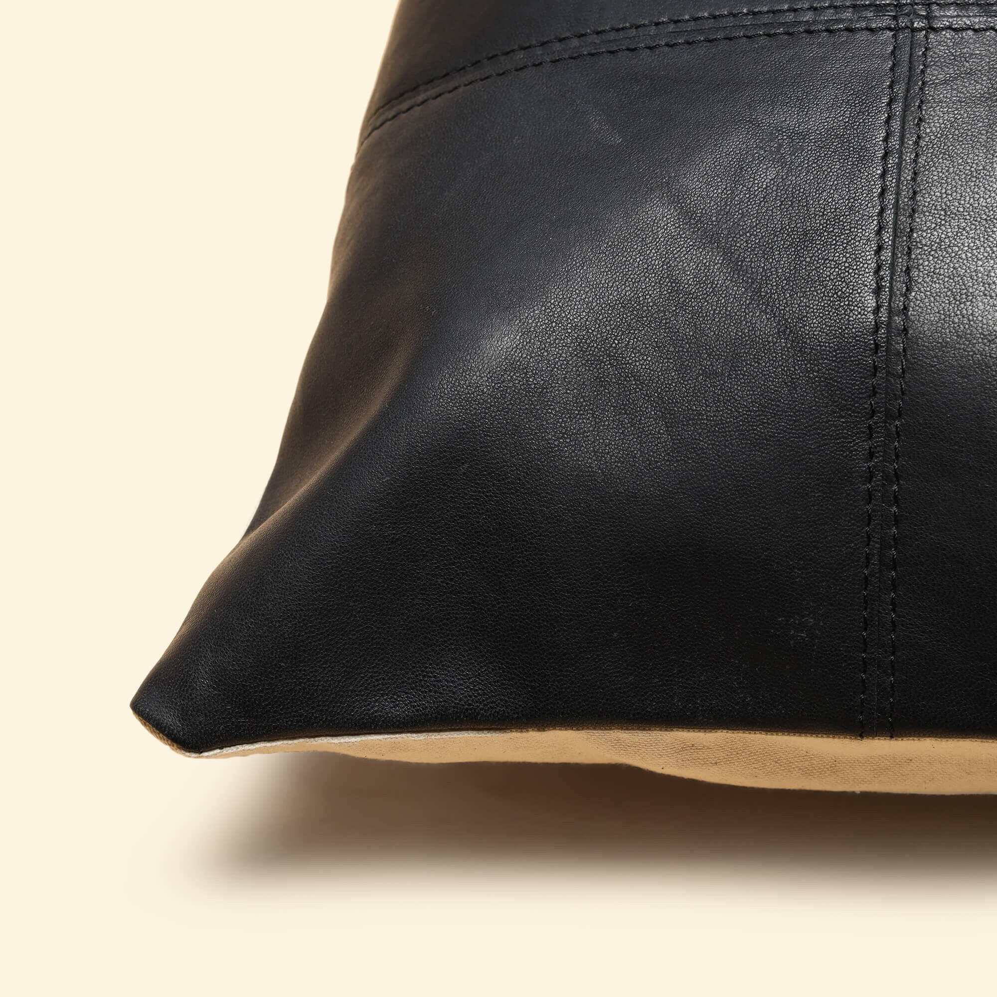 Genuine Leather Cushion-Black - Image 5