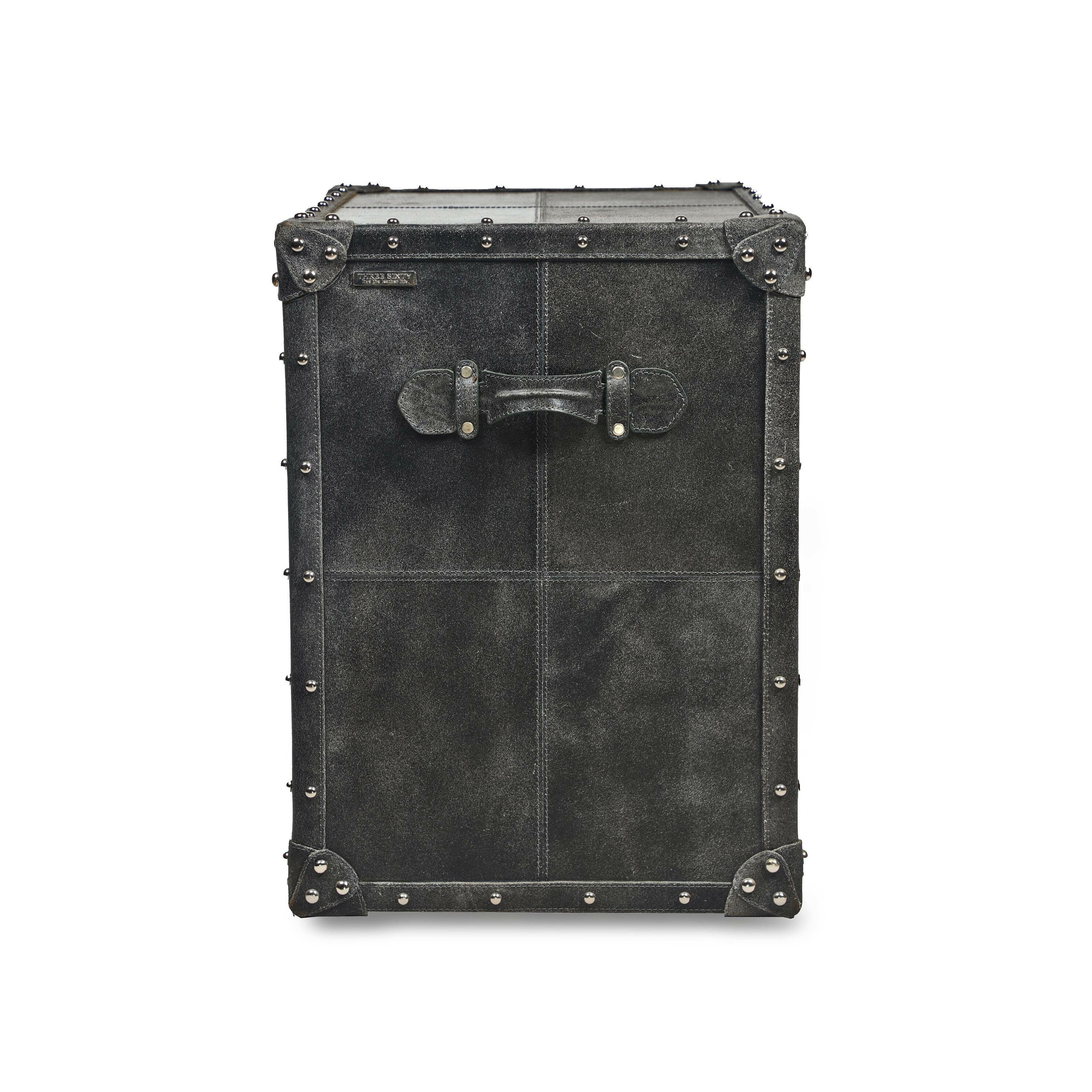 Genuine Leather Side Table In Grey Colour - Image 4