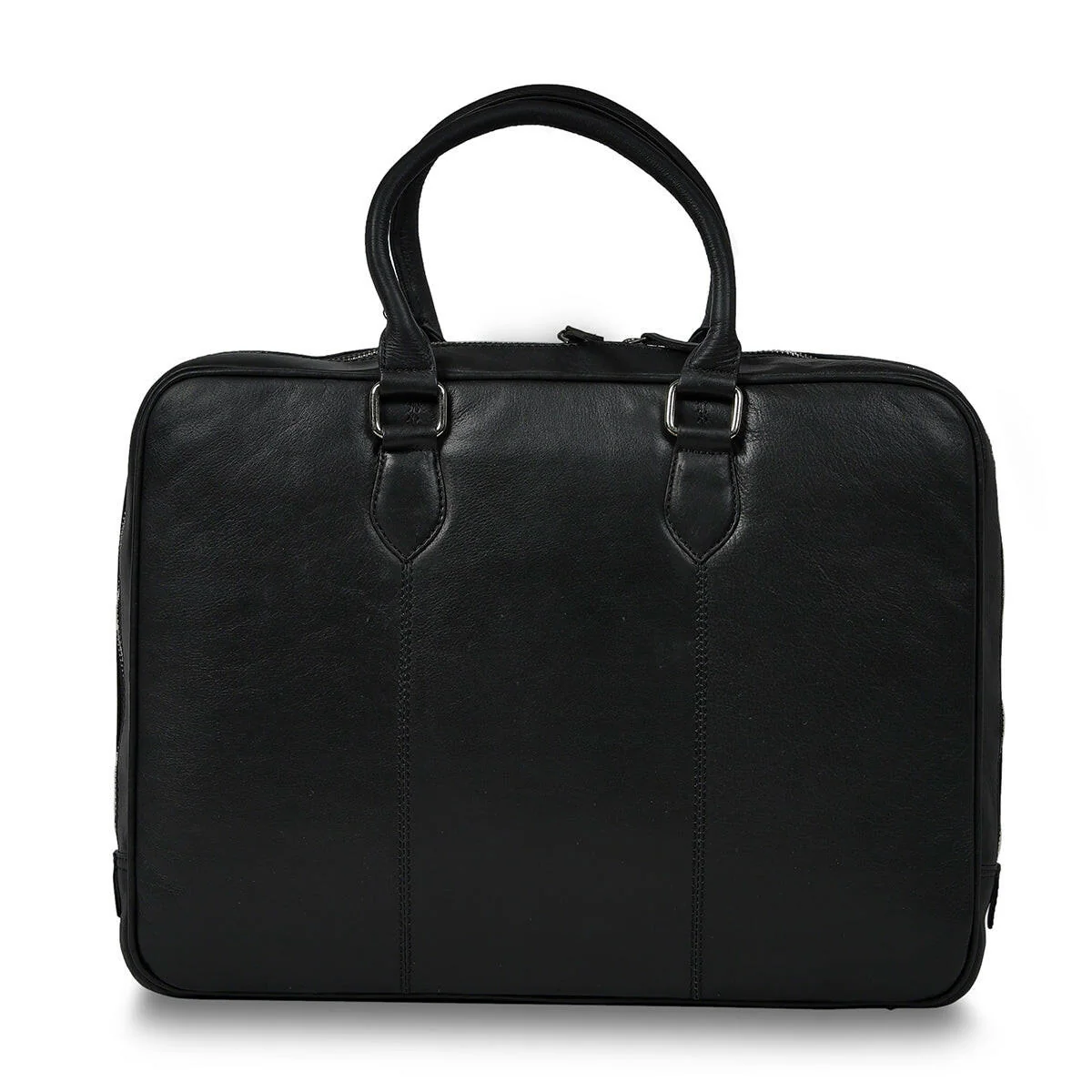 Genuine Waxy Leather Laptop Bag Black - Image 6