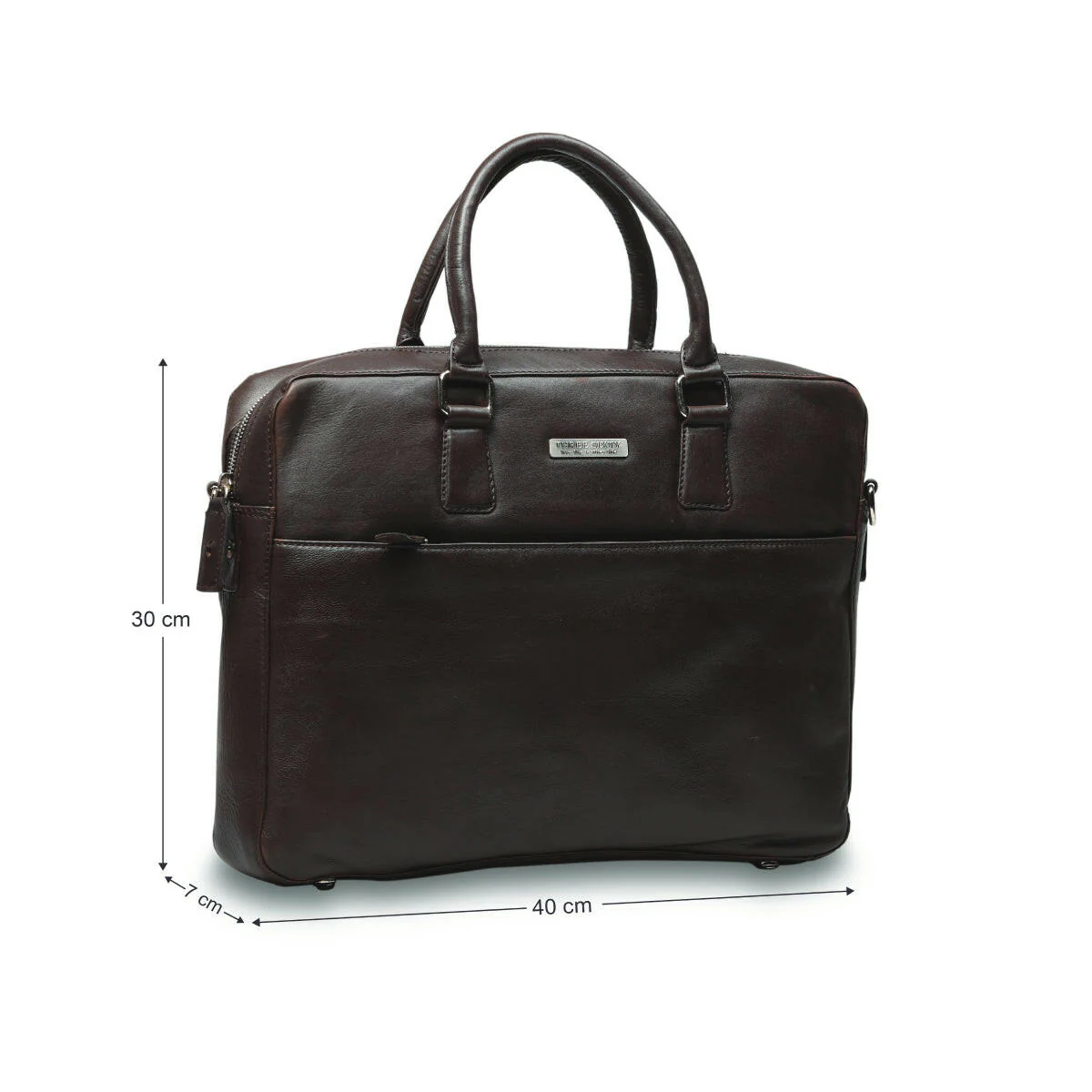 Genuine Waxy Leather Laptop Bag Brown - Image 3