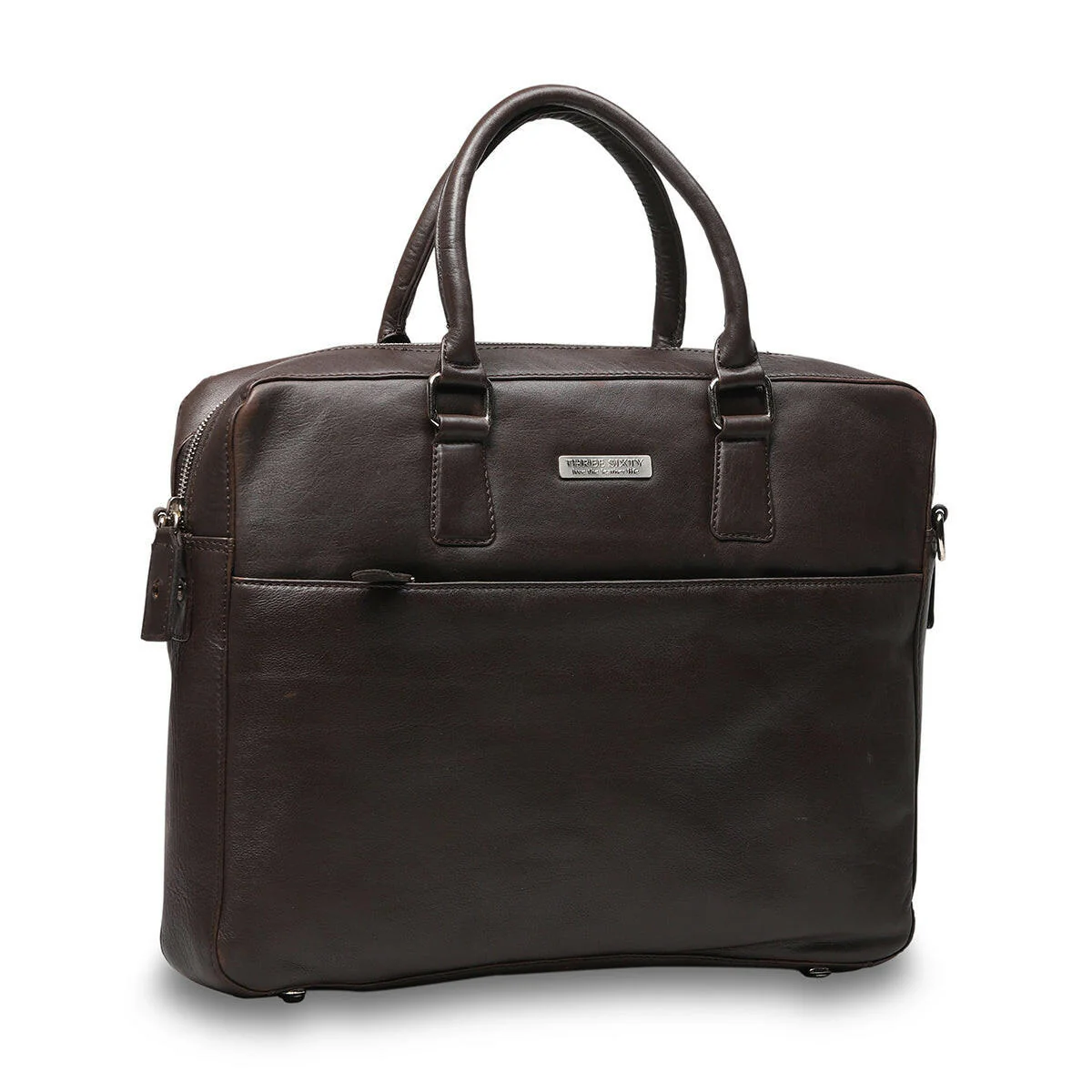 Genuine Waxy Leather Laptop Bag Brown - Image 4